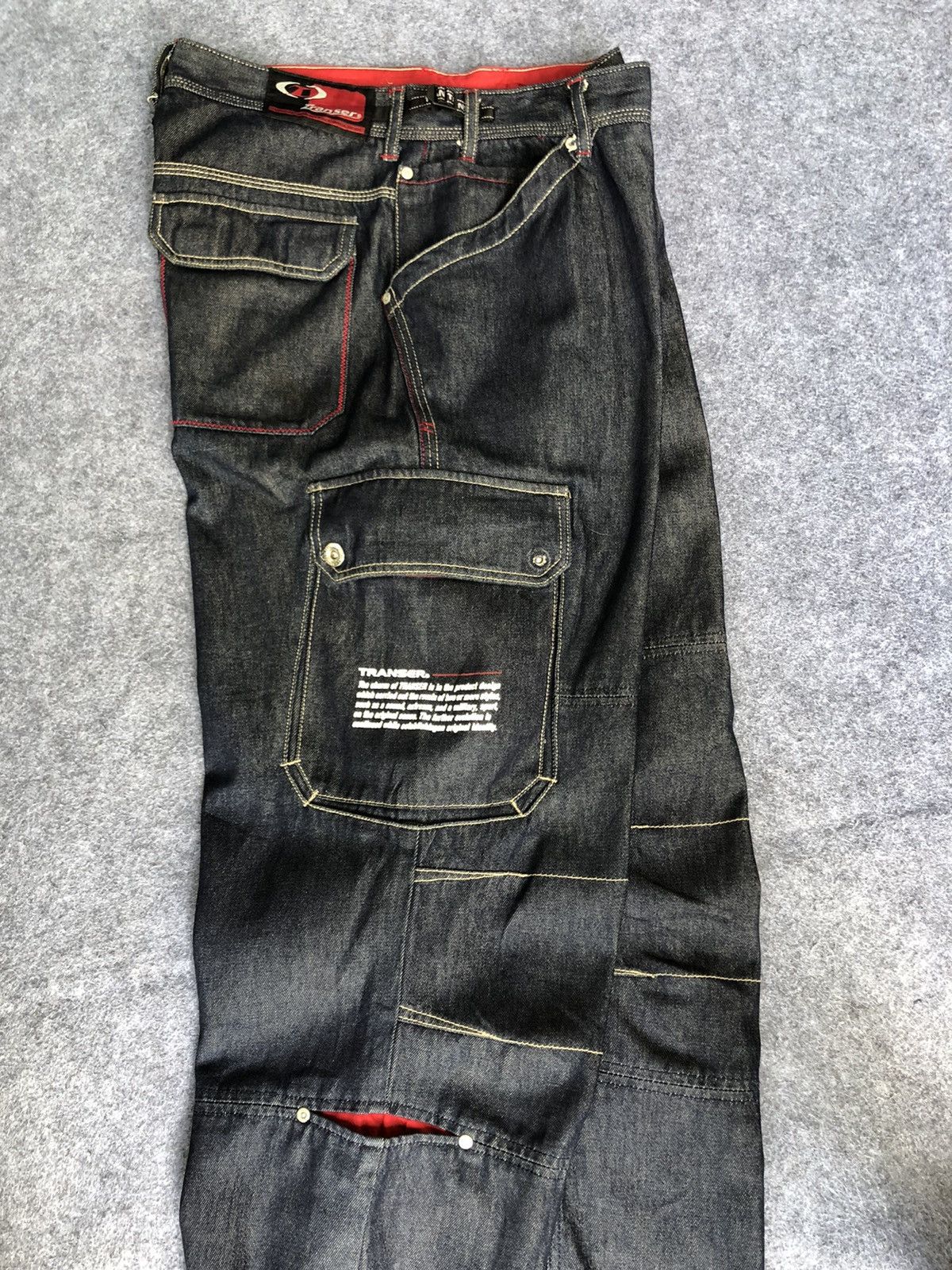JNCO Vtg’90s Skate🔥TRANSER🔥Baggy Cargo Jeans HipHop Style Size US 34 / EU 50 - 8 Thumbnail
