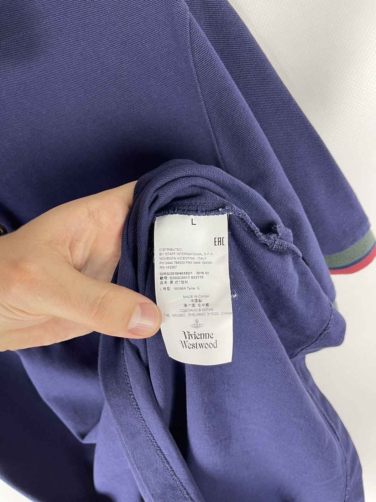 Vivienne Westwood Vivienne Westwood blue navy striped polo tee shirt Size US L / EU 52-54 / 3 - 11 Thumbnail