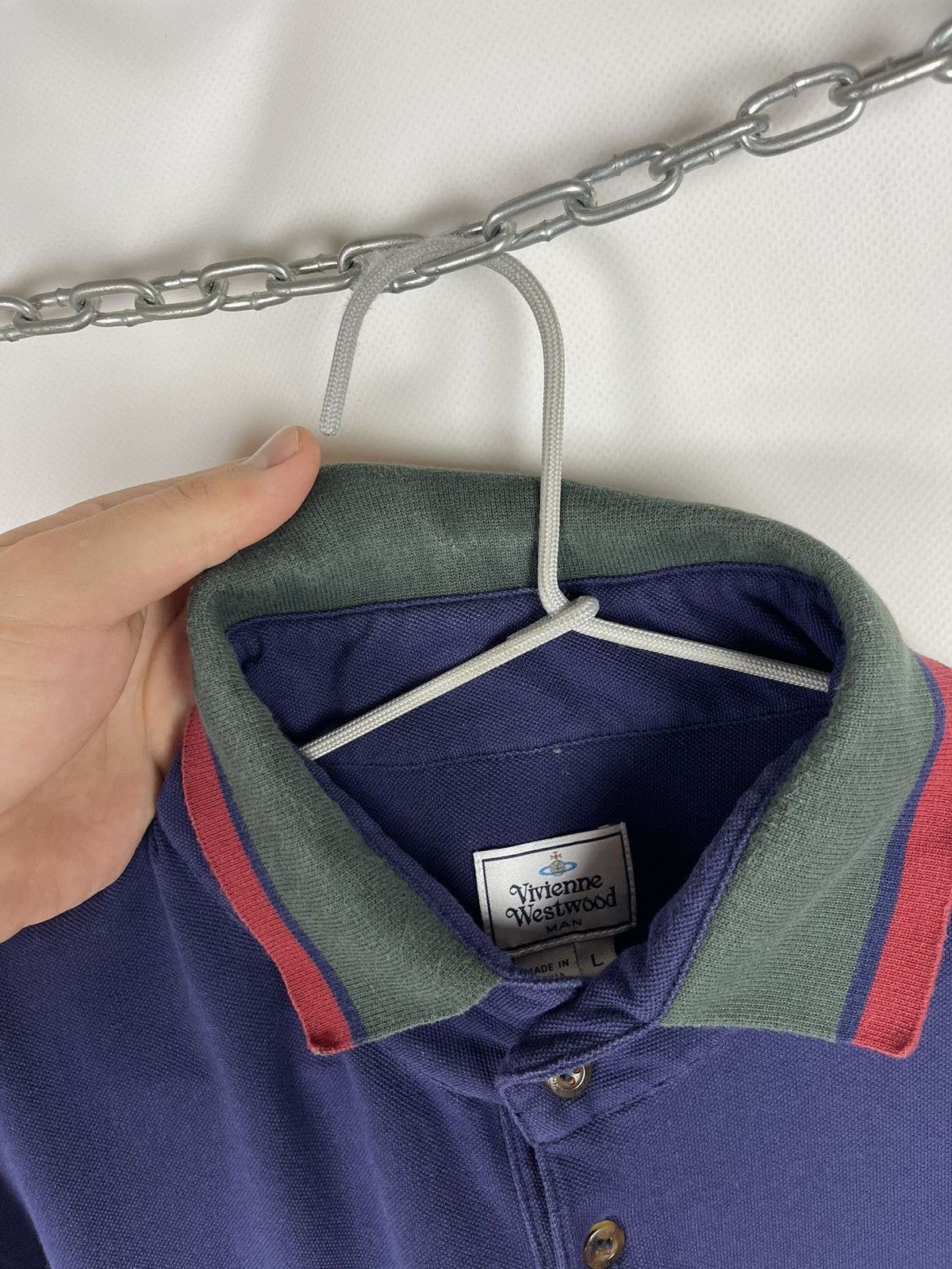 Vivienne Westwood Vivienne Westwood blue navy striped polo tee shirt Size US L / EU 52-54 / 3 - 9 Thumbnail