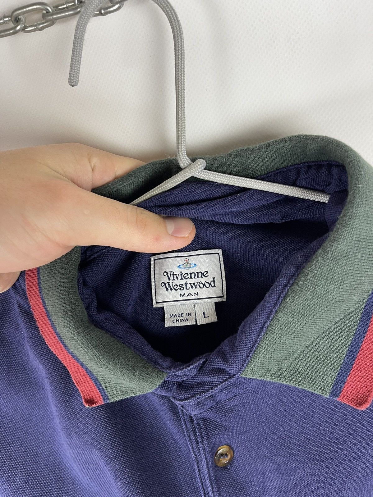 Vivienne Westwood Vivienne Westwood blue navy striped polo tee shirt Size US L / EU 52-54 / 3 - 10 Thumbnail