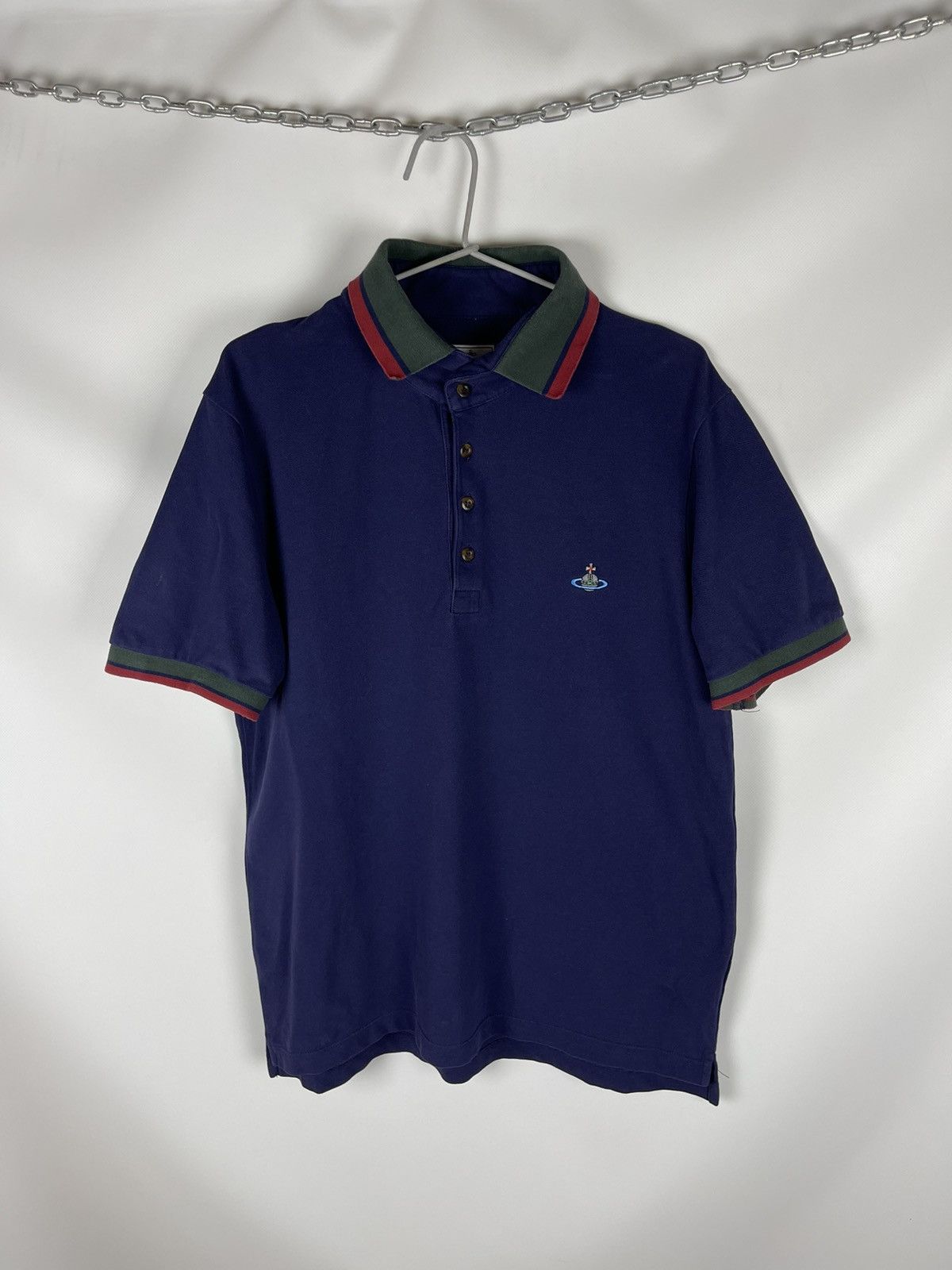 Vivienne Westwood Vivienne Westwood blue navy striped polo tee shirt Size US L / EU 52-54 / 3 - 1 Thumbnail