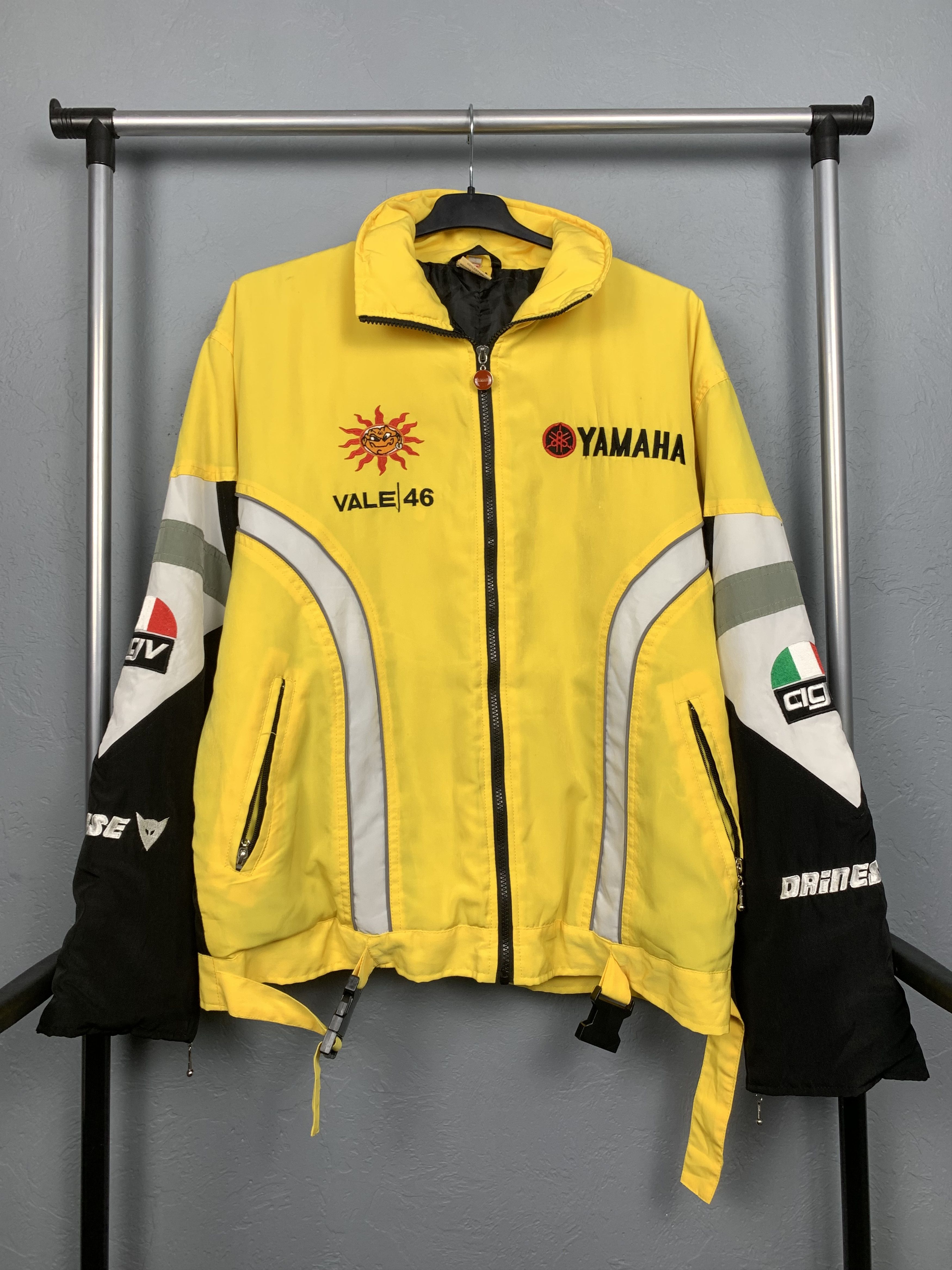 image of Formula Uno x Racing Yamaha Japanese Racing Vintage Mens Jacket Camel Dainese in Yellow (Size XL)