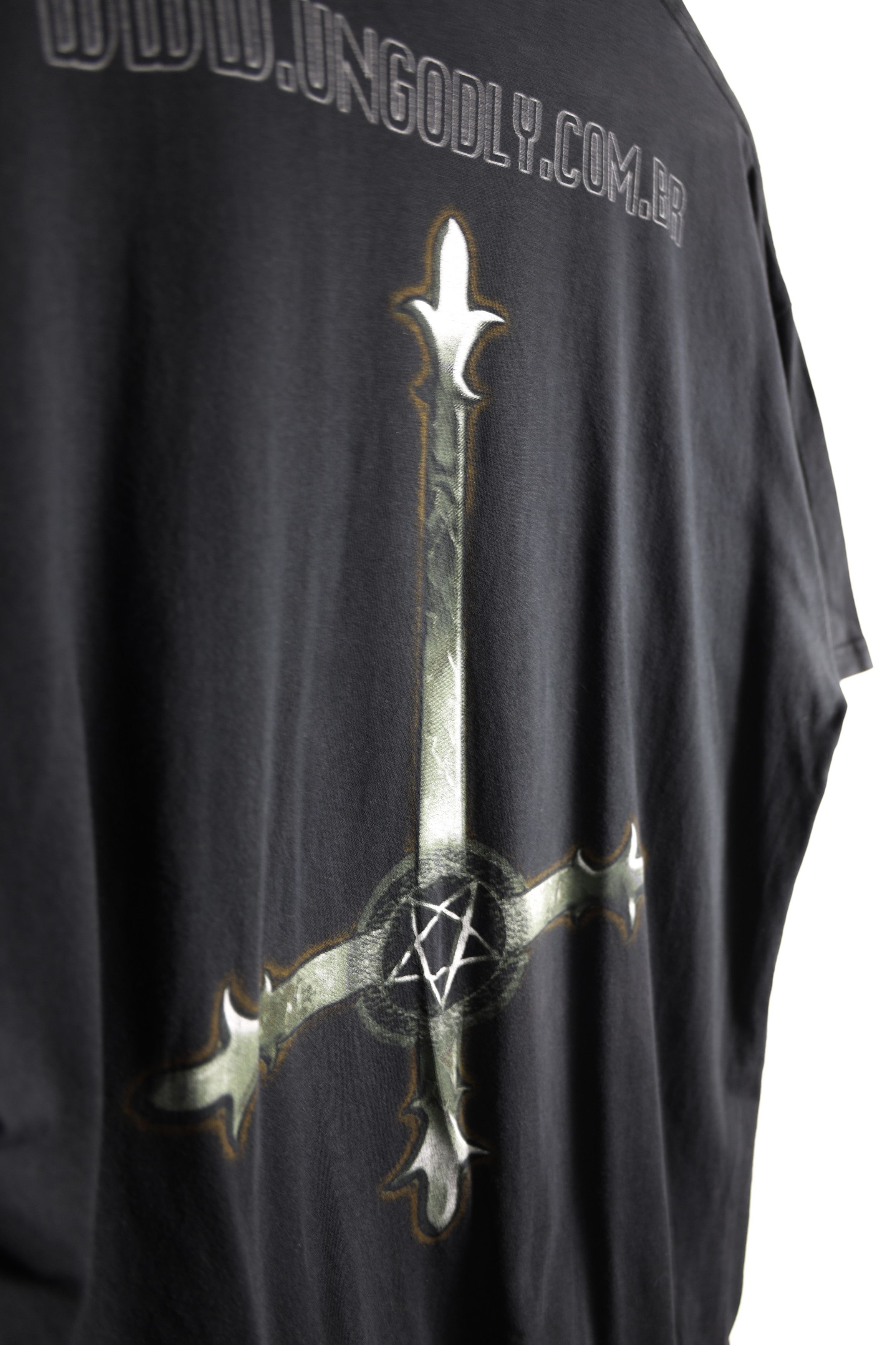 Band Tees × Vintage Vintage UnGodly 666 Satanic Graphic Print Tee T-shirt Size US XL / EU 56 / 4 - 10 Thumbnail
