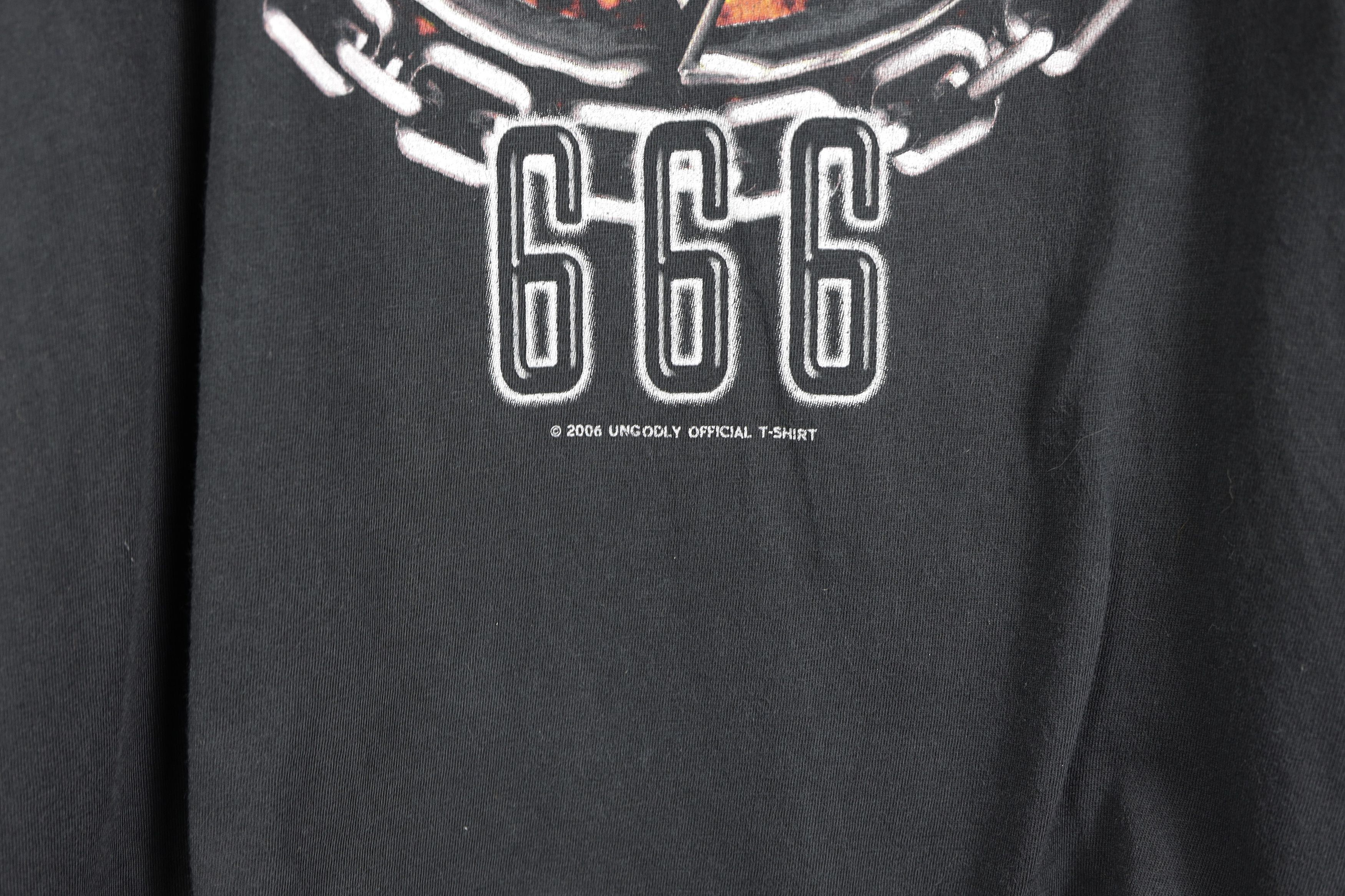 Band Tees × Vintage Vintage UnGodly 666 Satanic Graphic Print Tee T-shirt Size US XL / EU 56 / 4 - 5 Thumbnail