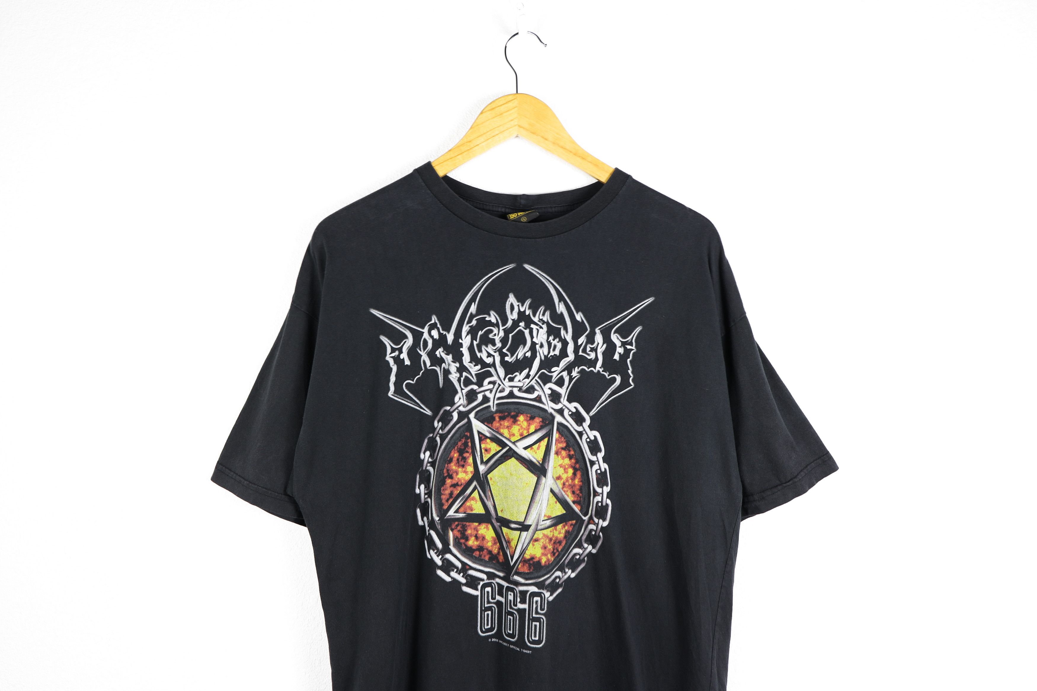 Band Tees × Vintage Vintage UnGodly 666 Satanic Graphic Print Tee T-shirt Size US XL / EU 56 / 4 - 2 Thumbnail