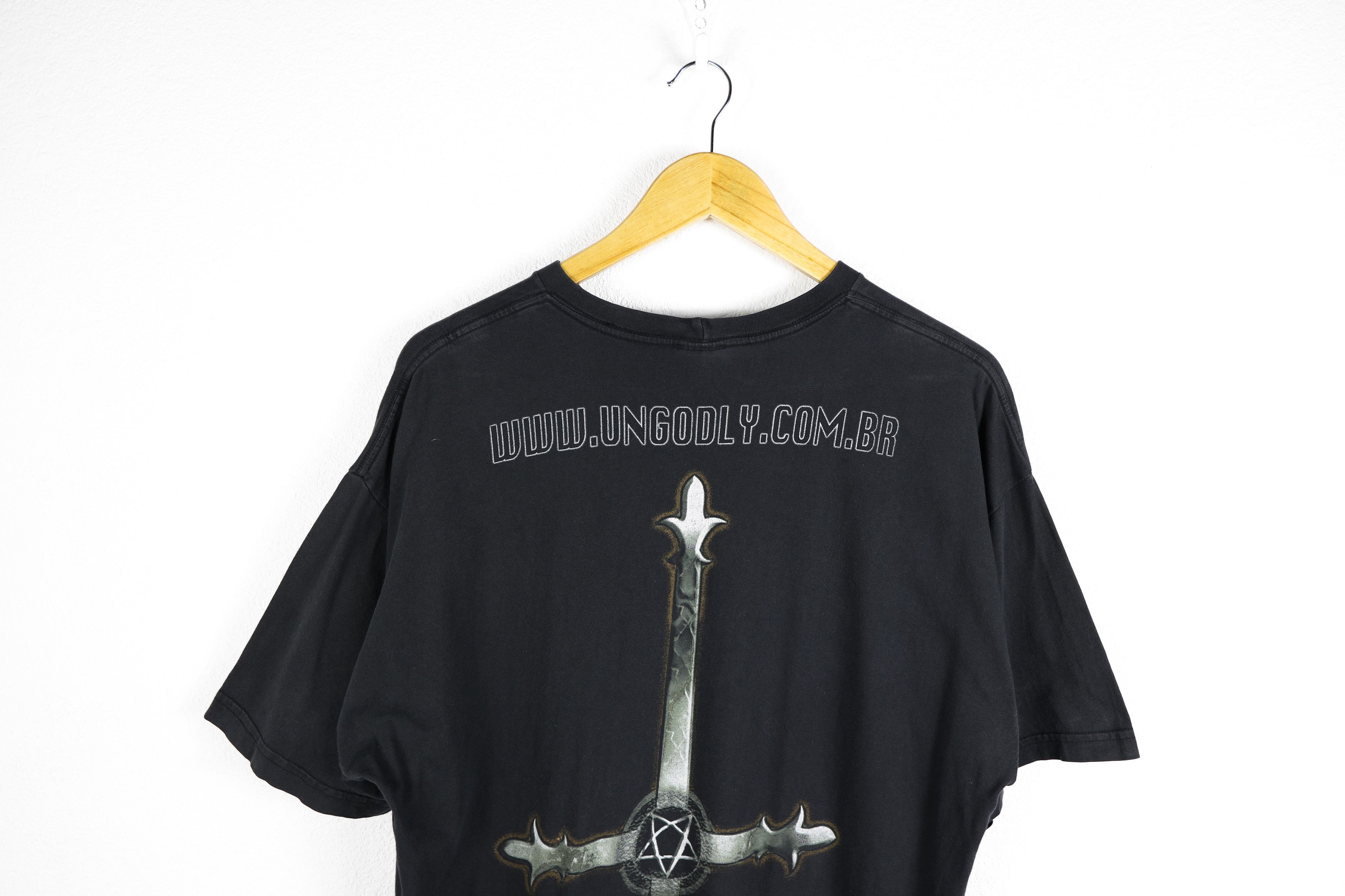 Band Tees × Vintage Vintage UnGodly 666 Satanic Graphic Print Tee T-shirt Size US XL / EU 56 / 4 - 8 Thumbnail