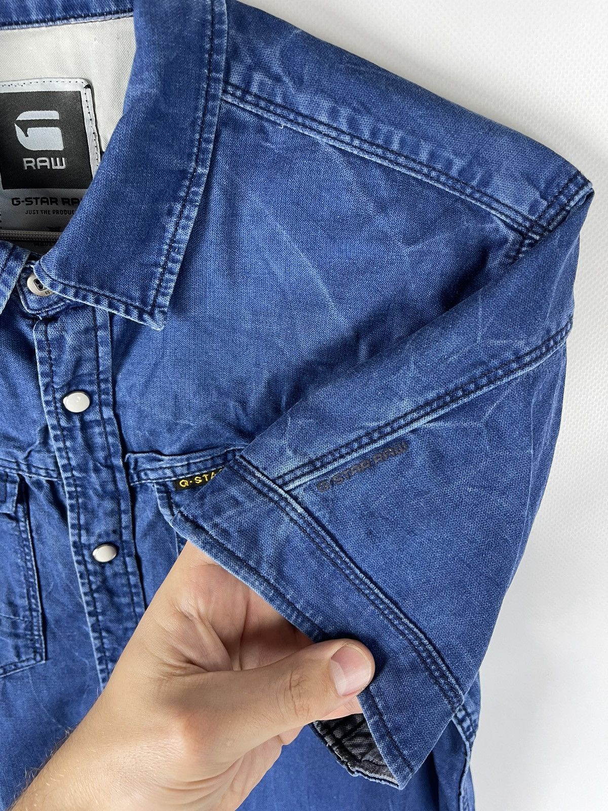 G-Star G-Star Raw Arc 3D denim faded shirt short sleeve Size US L / EU 52-54 / 3 - 8 Thumbnail