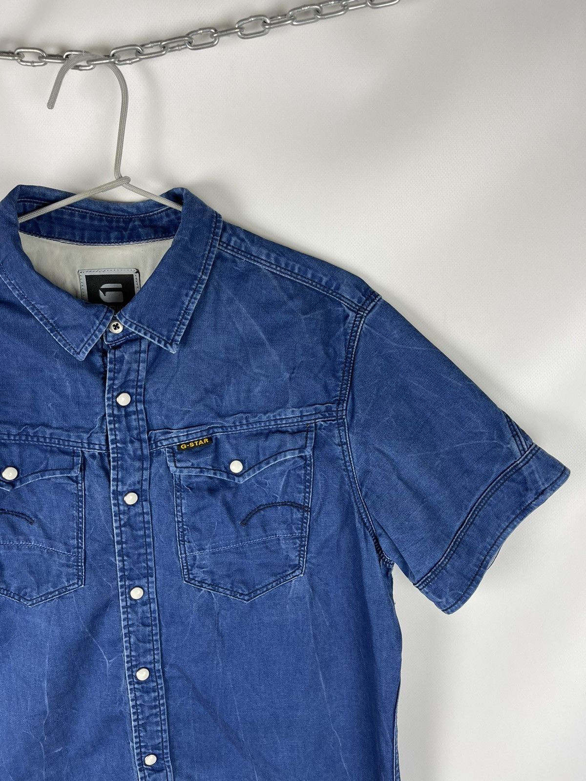 G-Star G-Star Raw Arc 3D denim faded shirt short sleeve Size US L / EU 52-54 / 3 - 3 Thumbnail