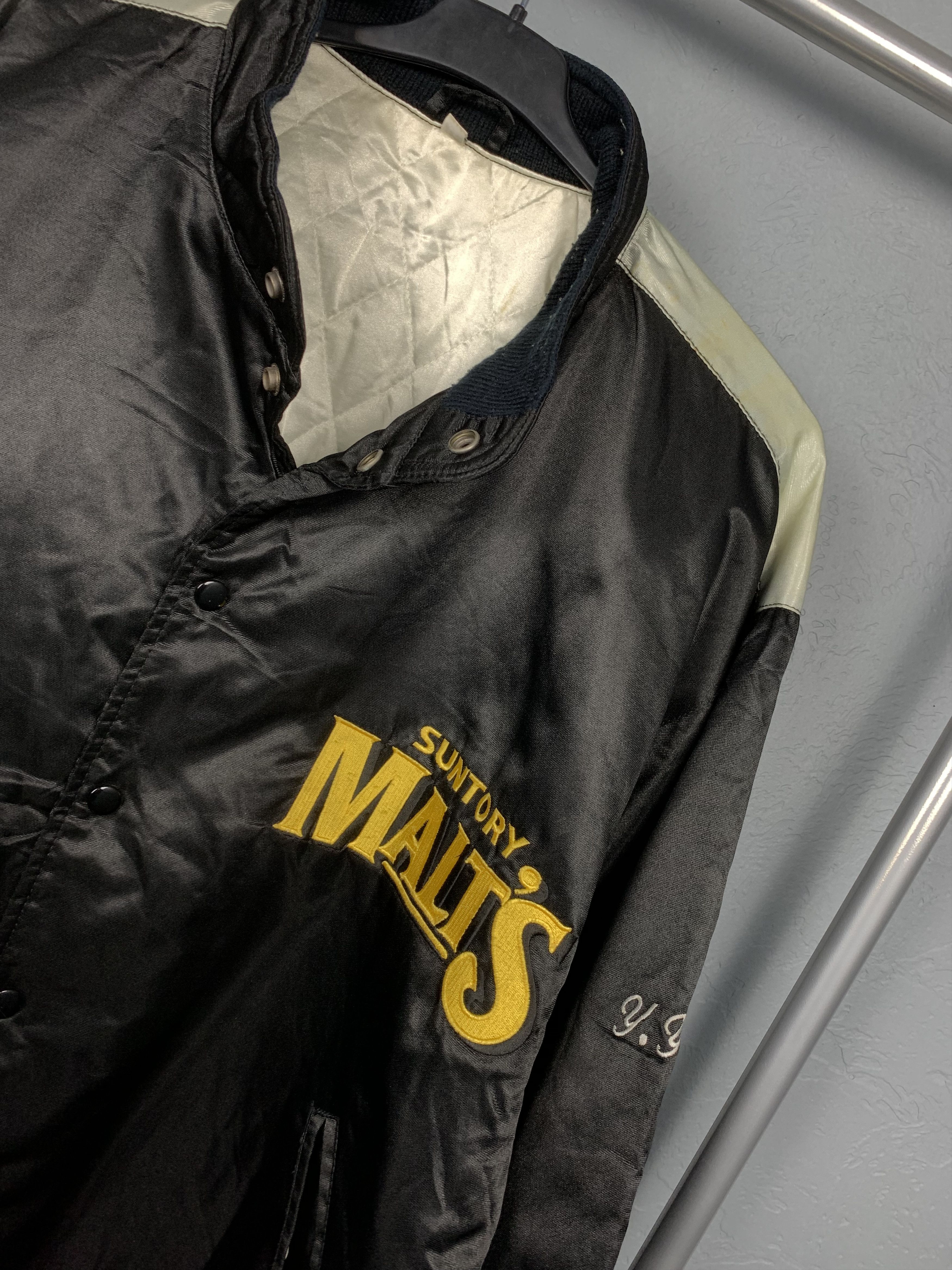 Japanese Brand Suntory Malt's 90s Vintage Baseball Team Varsity Jacket Size US L / EU 52-54 / 3 - 3 Thumbnail