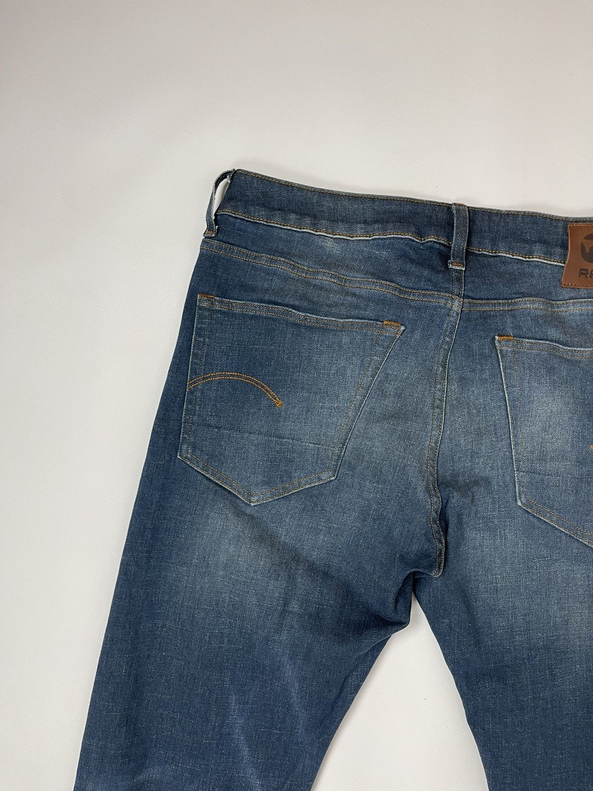 G-Star G-Star Raw 3301 Slim faded denim jeans pants Size US 33 - 7 Thumbnail