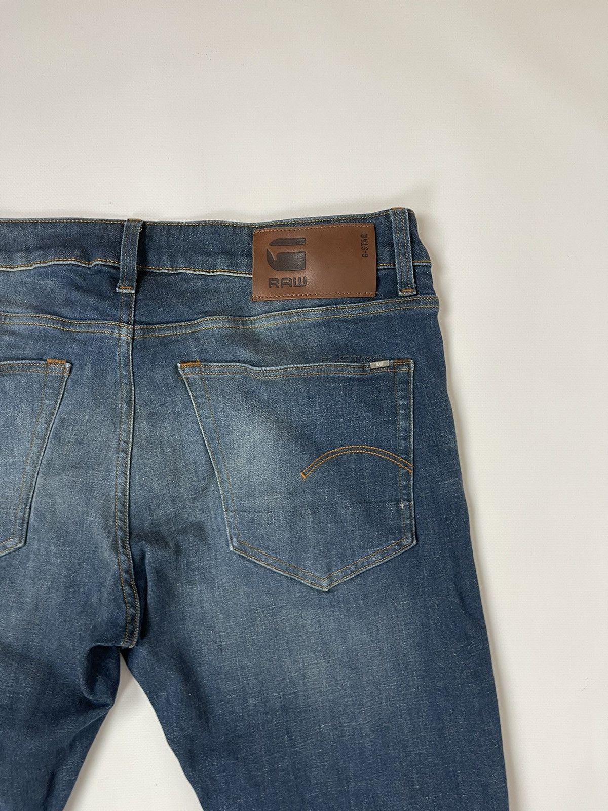 G-Star G-Star Raw 3301 Slim faded denim jeans pants Size US 33 - 8 Thumbnail
