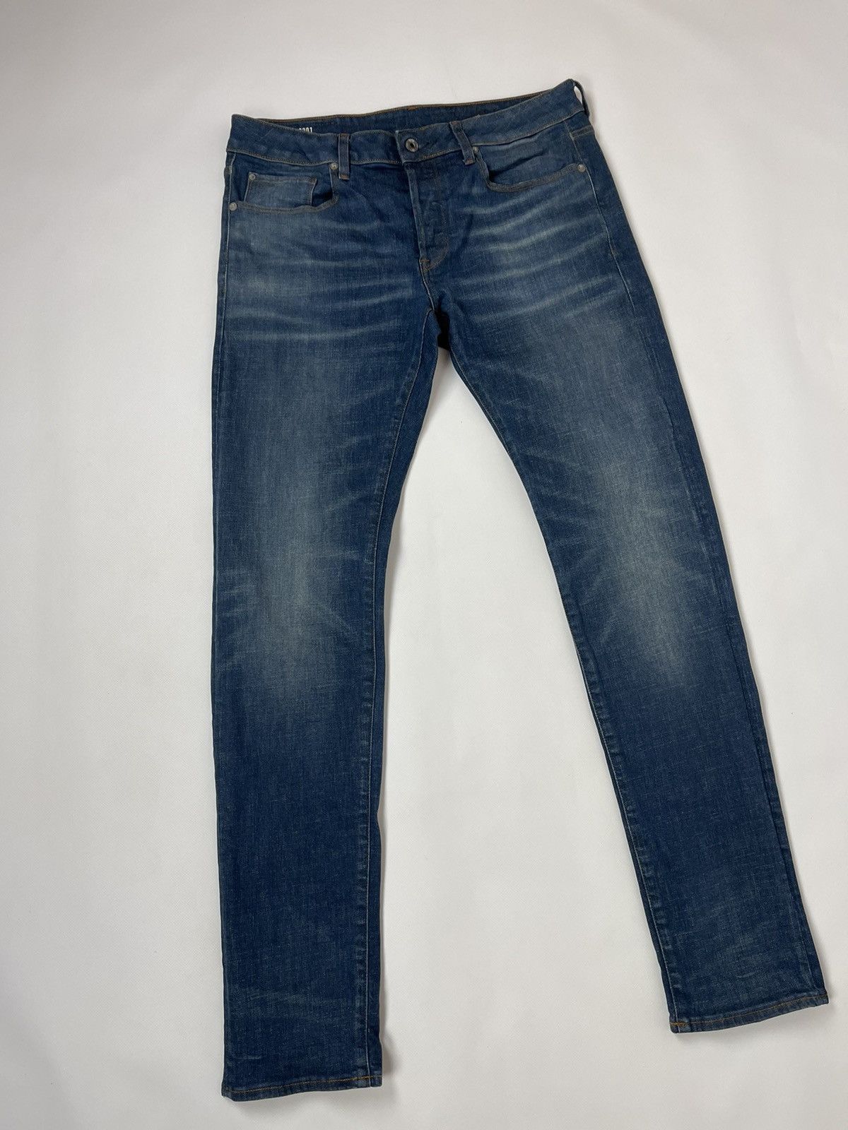 G-Star G-Star Raw 3301 Slim faded denim jeans pants Size US 33 - 12 Thumbnail