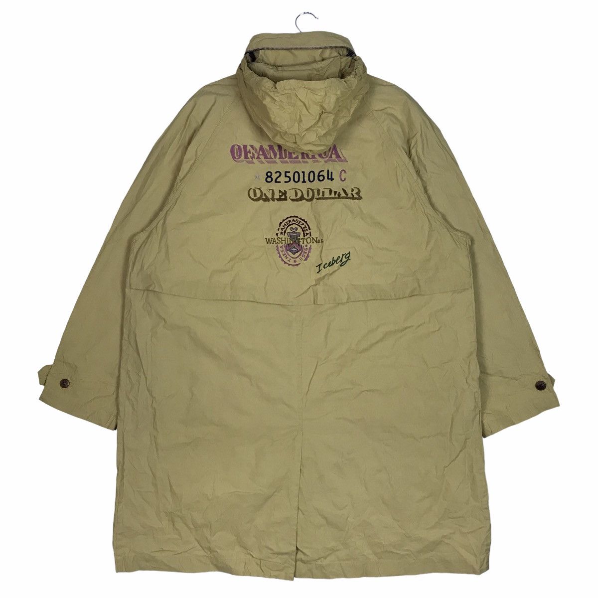 Vintage ICEBERG Italy ‘Money Stencil United State’ Trench