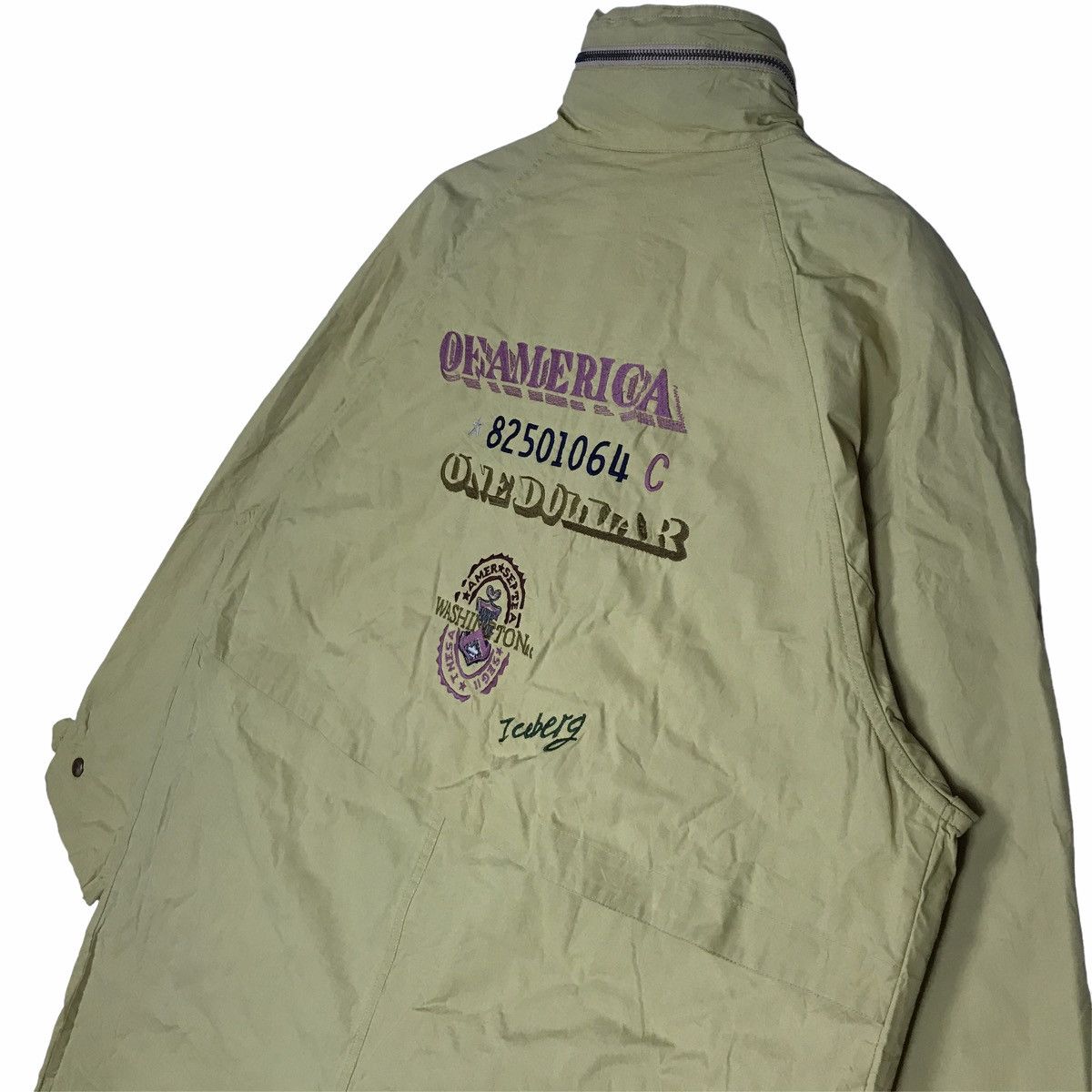 Vintage ICEBERG Italy ‘Money Stencil United State’ Trench