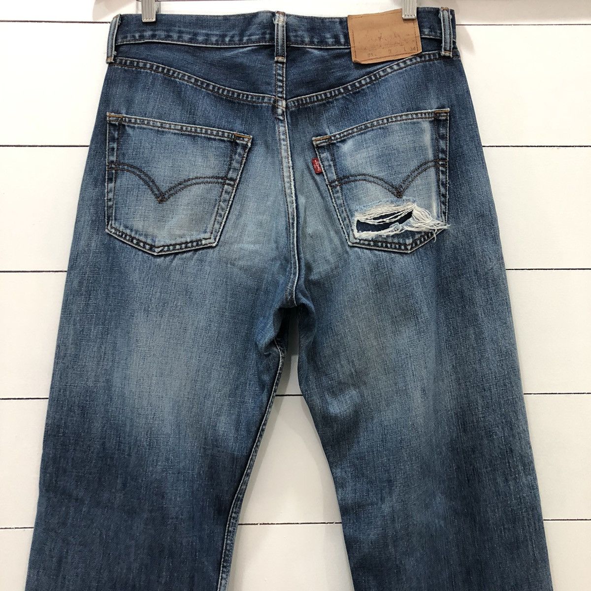 Levi's × Vintage Levis 512 Distressed Denim Jeans inspired Kapital style Size US 33 - 9 Thumbnail