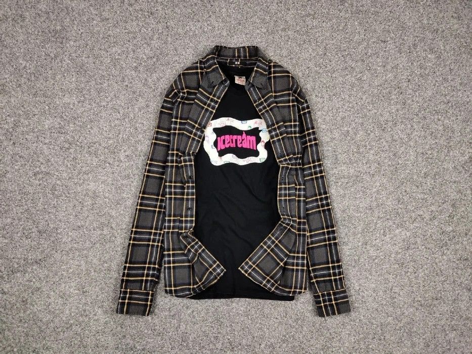 Flannel Vintage Flannel Shirt Checkered Travis Scott Style Hype Size US M / EU 48-50 / 2 - 1 Thumbnail