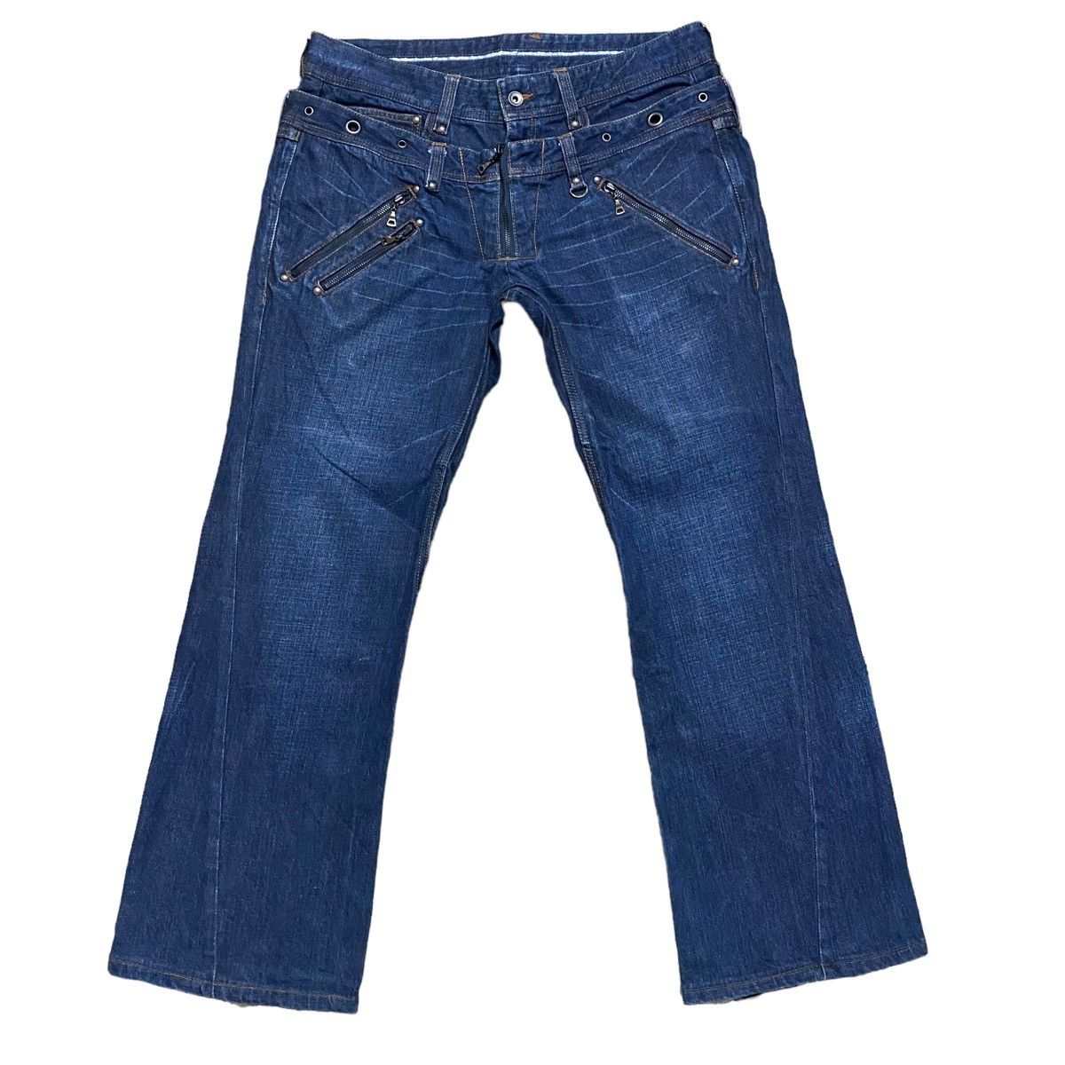 Nicole Club Nicole Club For Men Denim Double Waist Flare Jeans Size US 34 / EU 50 - 1 Thumbnail