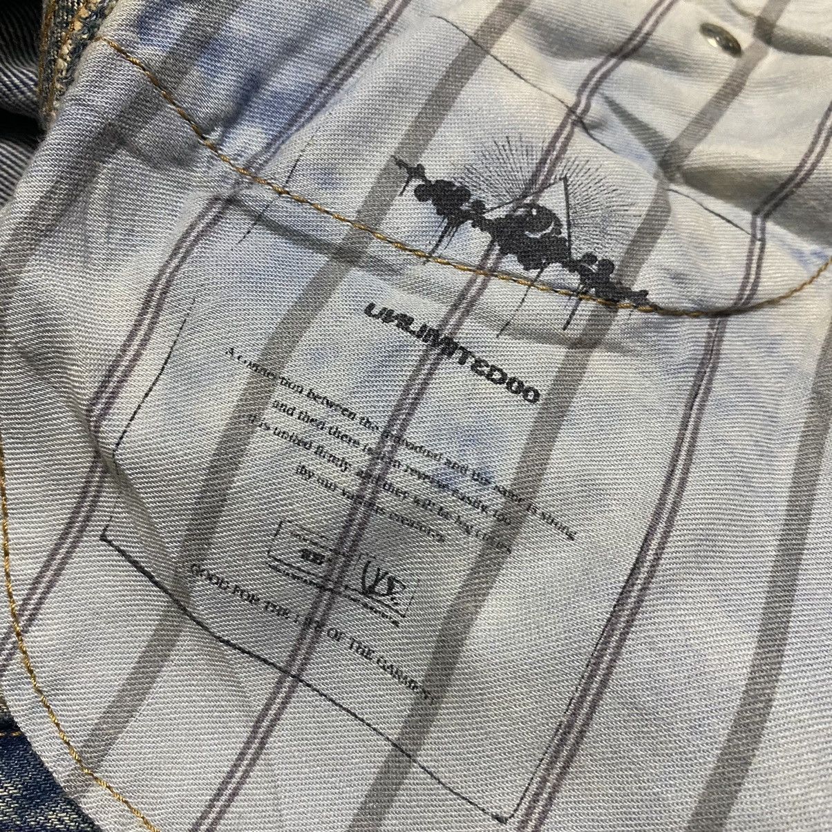 Vintage Japanese UNLIMITED00 Denim Bleach Loose Jeans Size US 29 - 21 Thumbnail