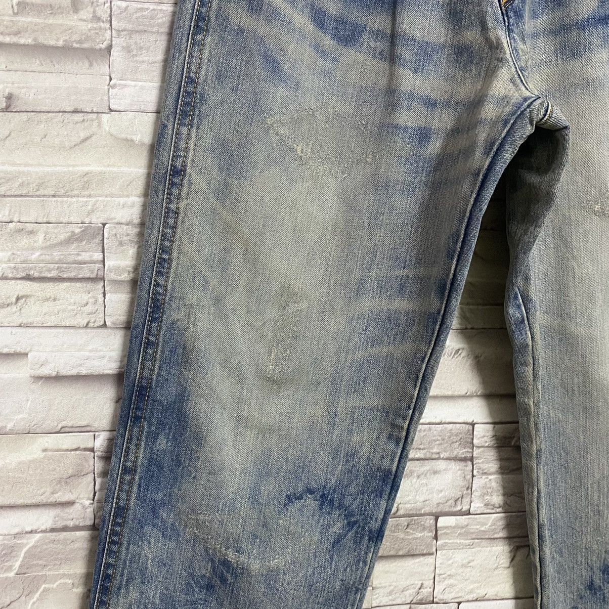 Vintage Japanese UNLIMITED00 Denim Bleach Loose Jeans Size US 29 - 5 Thumbnail