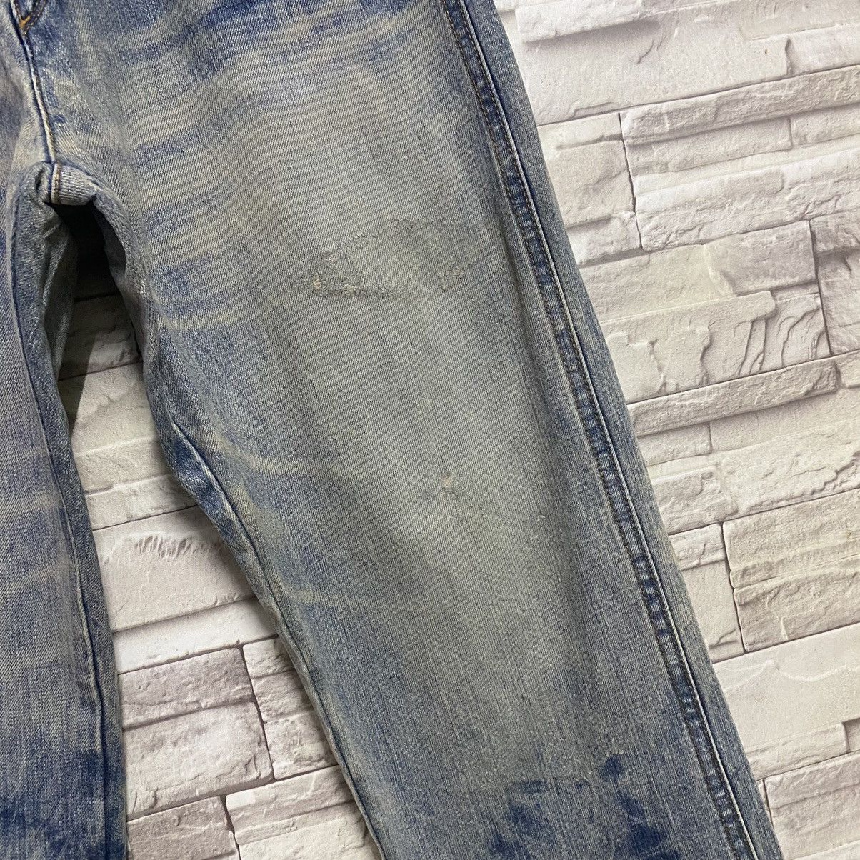 Vintage Japanese UNLIMITED00 Denim Bleach Loose Jeans Size US 29 - 6 Thumbnail