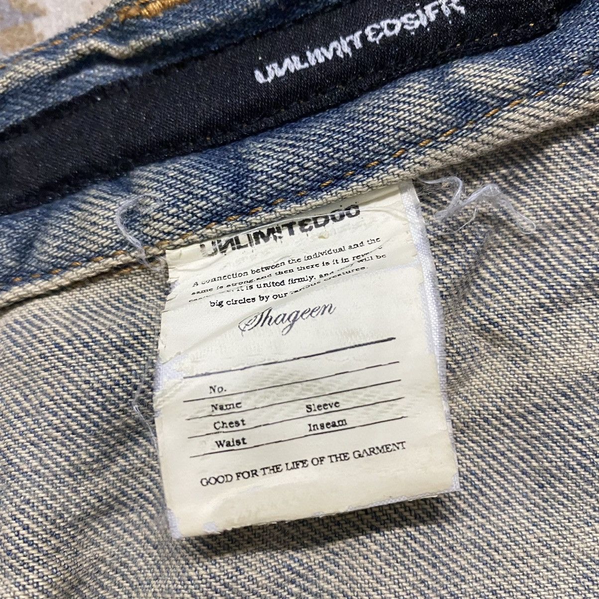 Vintage Japanese UNLIMITED00 Denim Bleach Loose Jeans Size US 29 - 19 Thumbnail