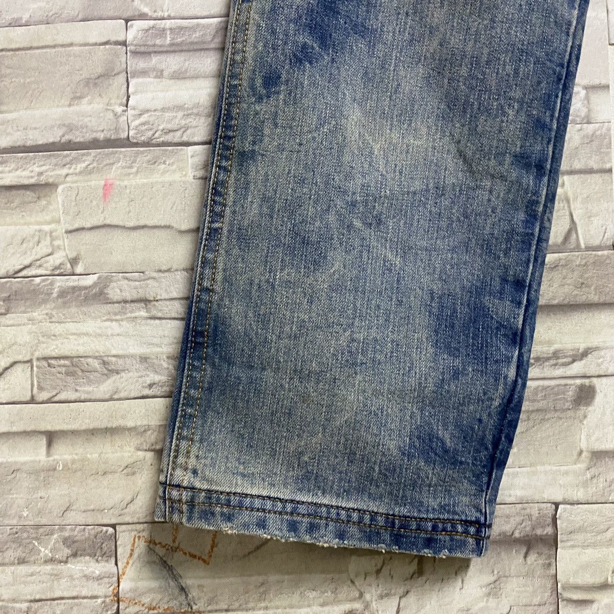 Vintage Japanese UNLIMITED00 Denim Bleach Loose Jeans Size US 29 - 9 Thumbnail