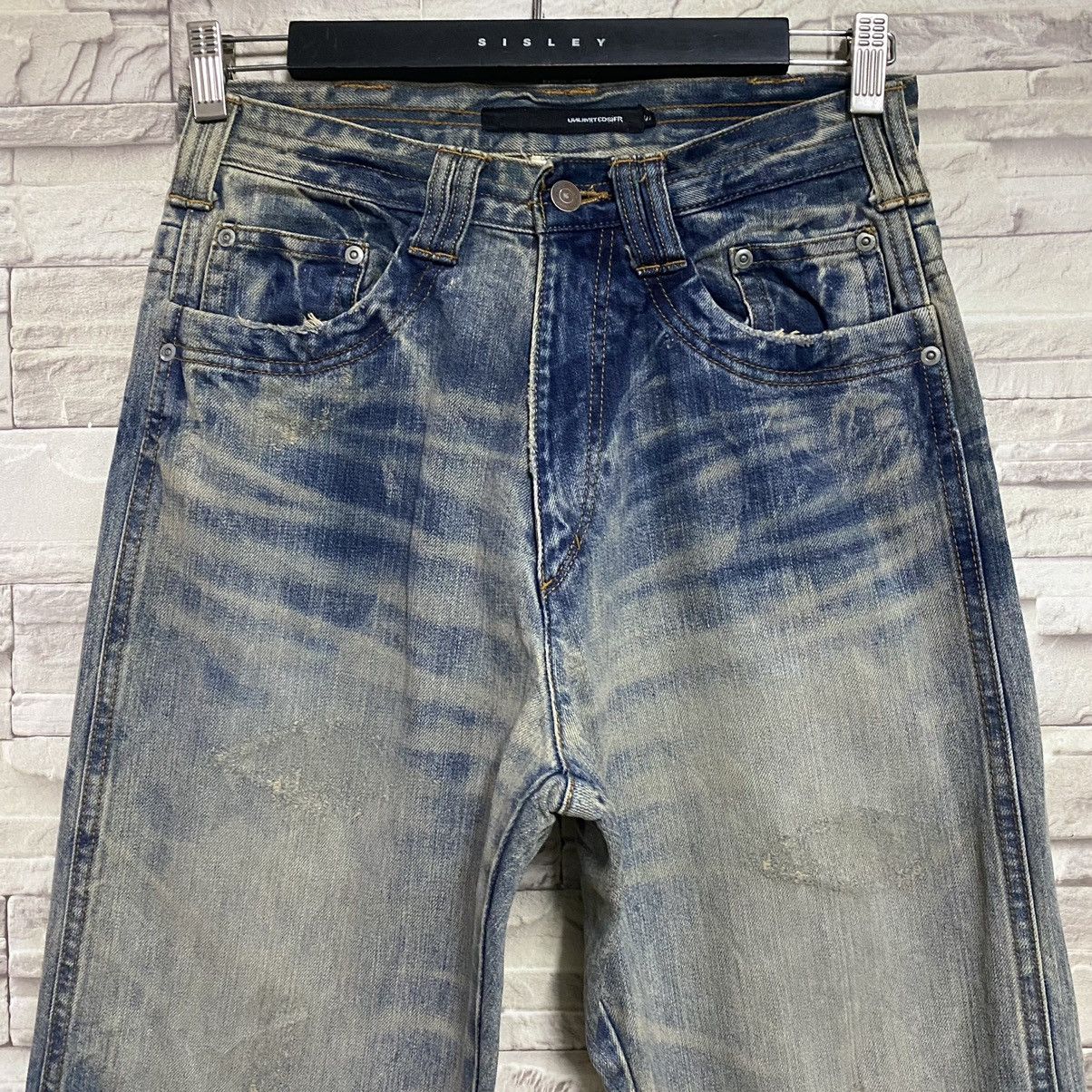 Vintage Japanese UNLIMITED00 Denim Bleach Loose Jeans Size US 29 - 4 Thumbnail
