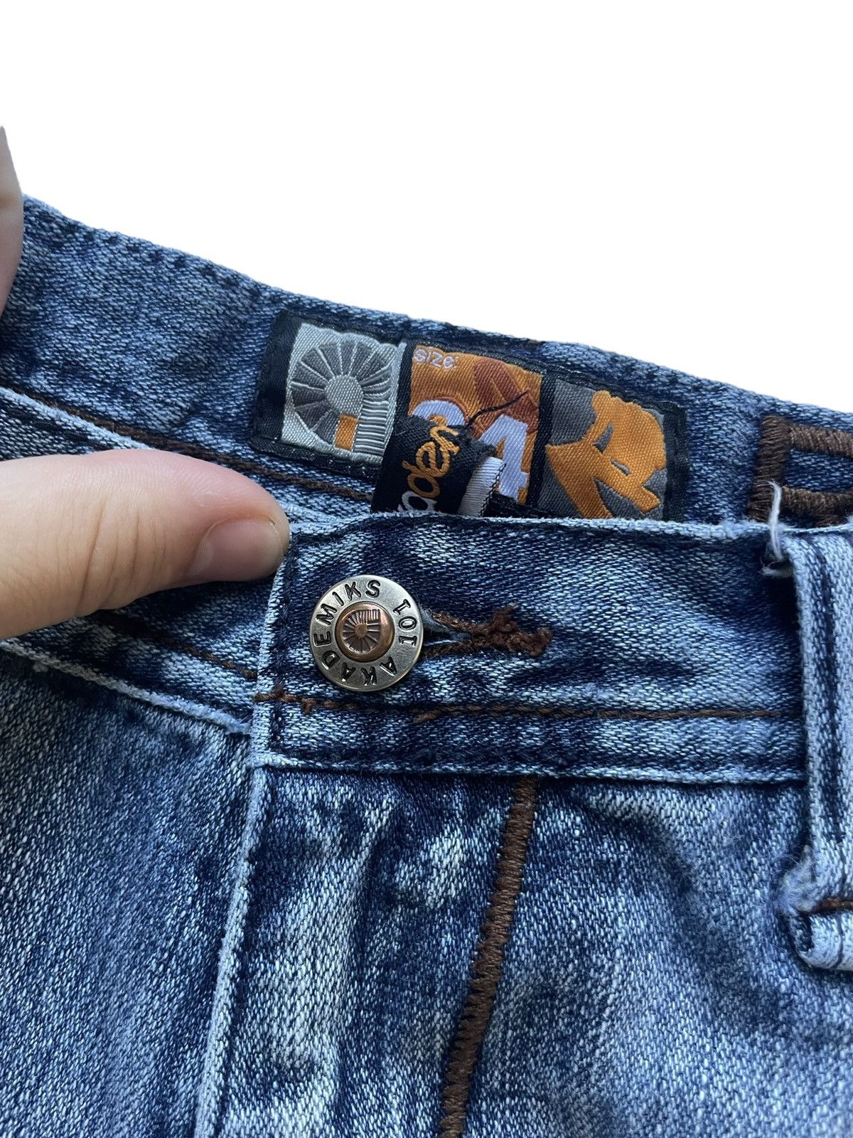 JNCO × Japanese Brand × Vintage Vintage Akademiks Embroidered Baggy Y2K Jeans 34x34 Size US 34 / EU 50 - 13 Thumbnail