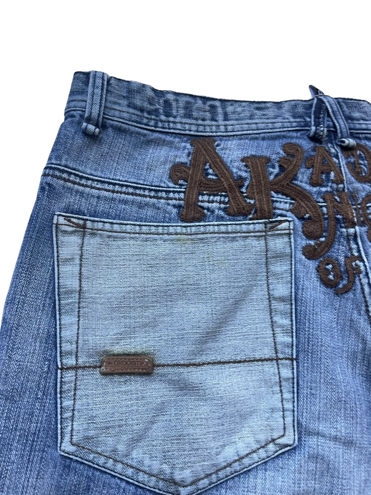JNCO × Japanese Brand × Vintage Vintage Akademiks Embroidered Baggy Y2K Jeans 34x34 Size US 34 / EU 50 - 7 Thumbnail