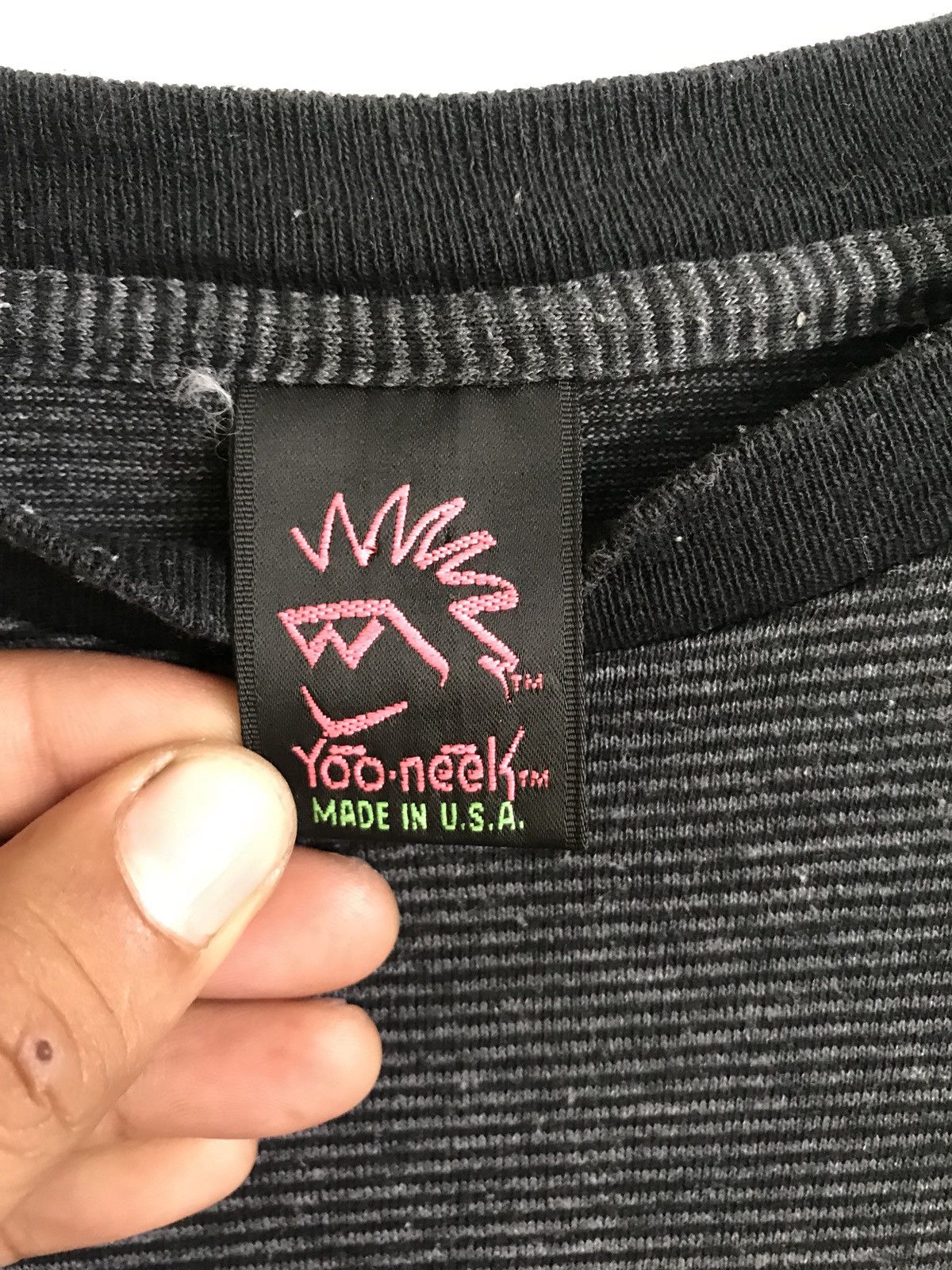 Vintage Vintage Yoo Neek Pin Striped T-shirt Made in Usa Size US M / EU 48-50 / 2 - 2 Thumbnail