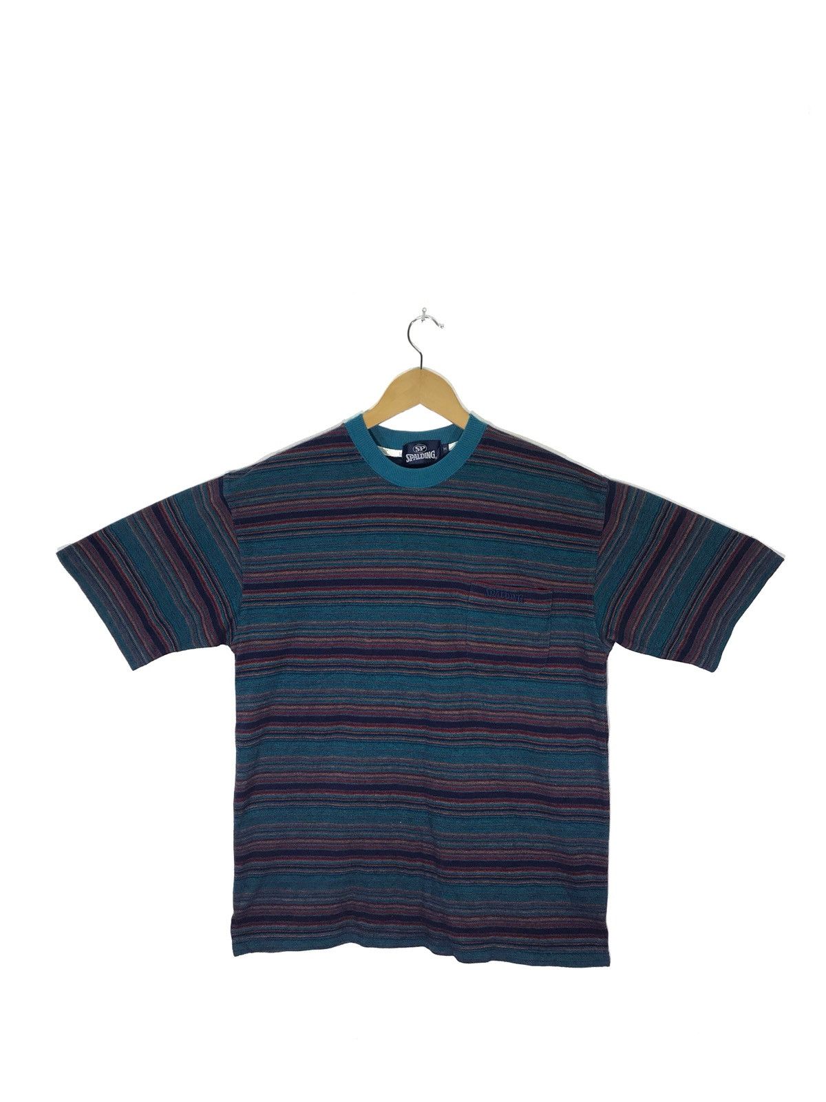 Spalding × Vintage Vintage Spalding Striped Pocket T Shirt Size US M / EU 48-50 / 2 - 1 Thumbnail