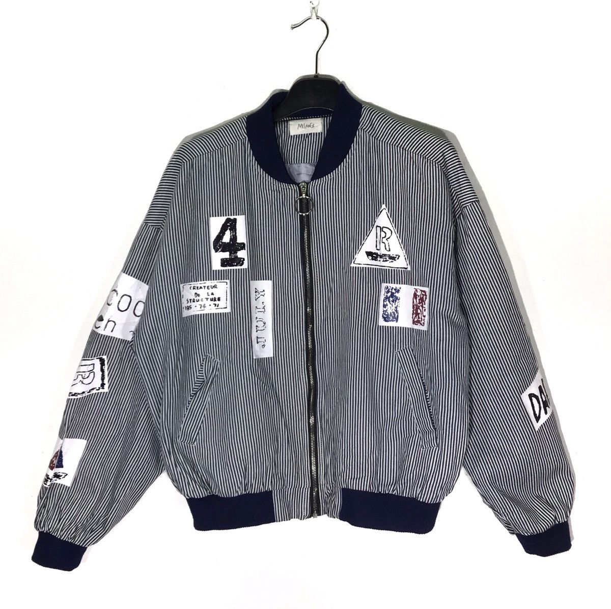 Melange Hickory Striped Bomber Jackets