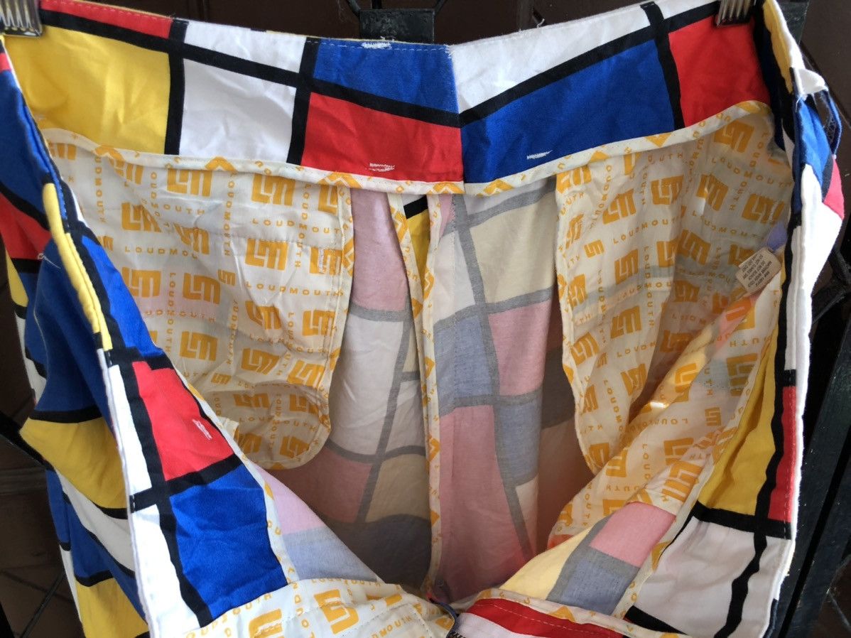 Designer Loudmouth Colourful Bricks Check Art Casual Pants Size US 37 - 3 Thumbnail
