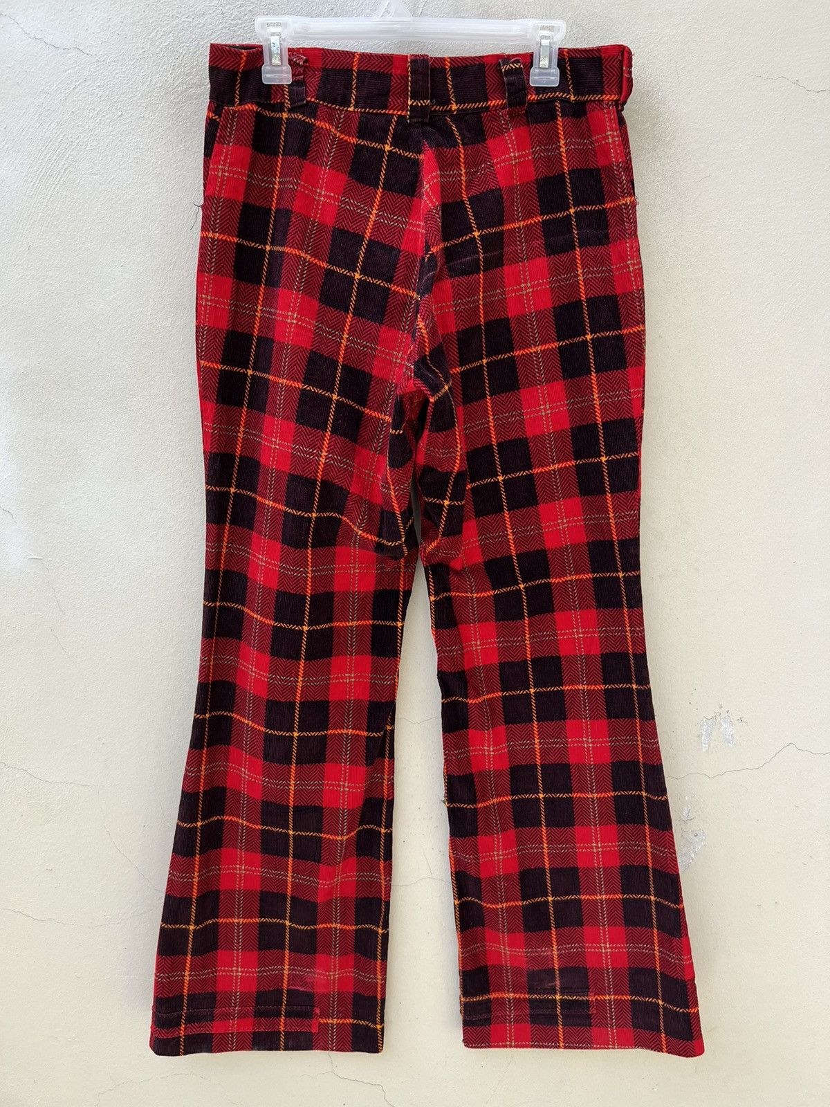 Vintage Vintage 70s Psychedelic Plaid Tartan Flare Cord Trouser Size US 32 / EU 48 - 16 Thumbnail