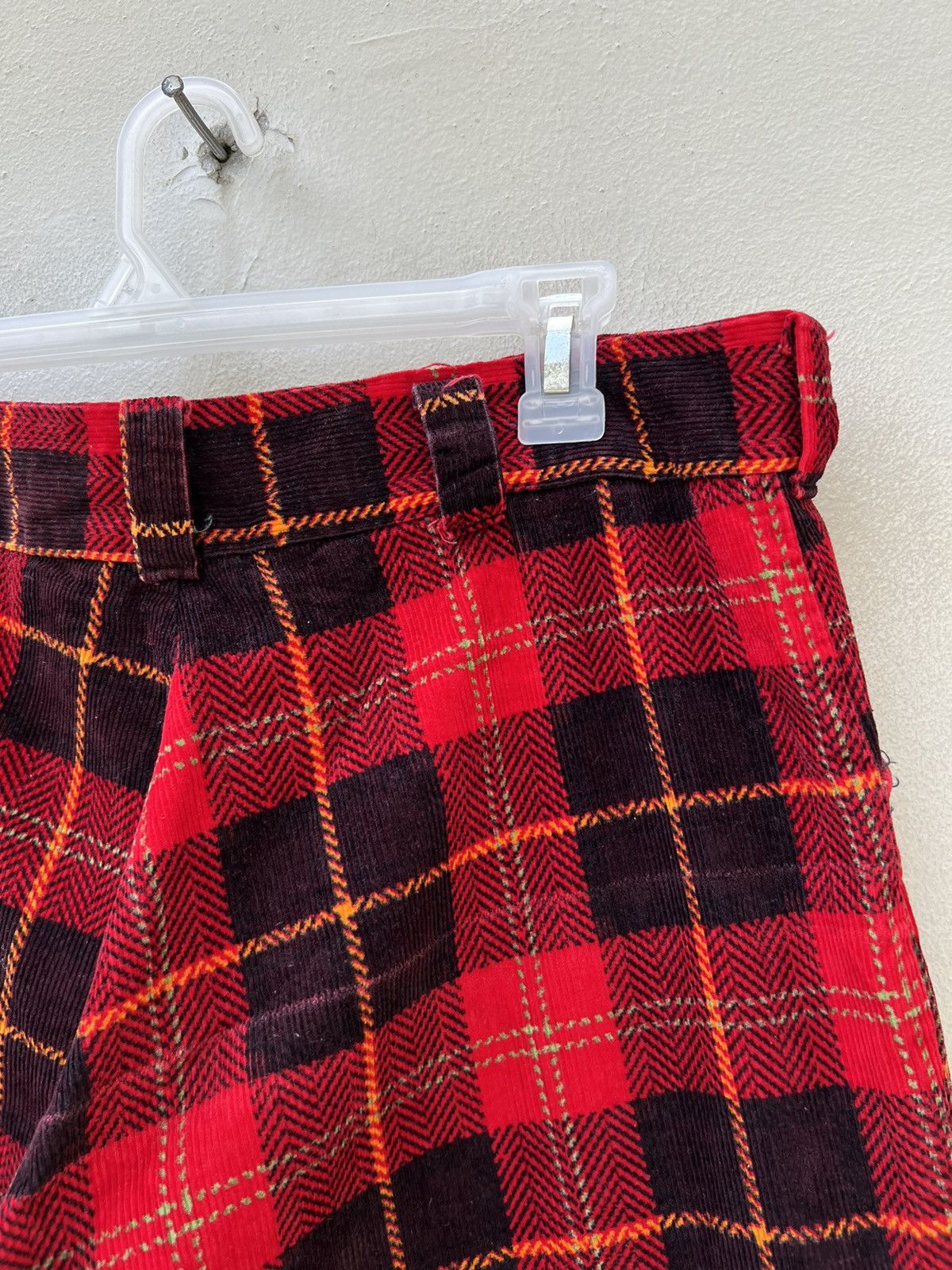 Vintage Vintage 70s Psychedelic Plaid Tartan Flare Cord Trouser Size US 32 / EU 48 - 21 Thumbnail