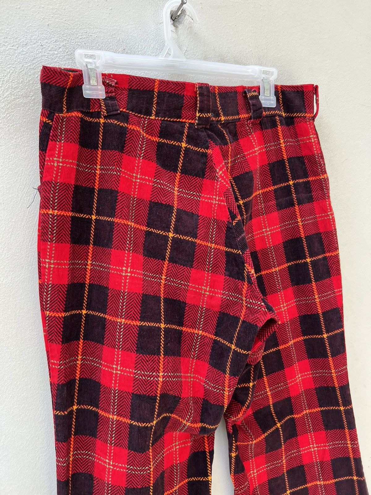Vintage Vintage 70s Psychedelic Plaid Tartan Flare Cord Trouser Size US 32 / EU 48 - 17 Thumbnail