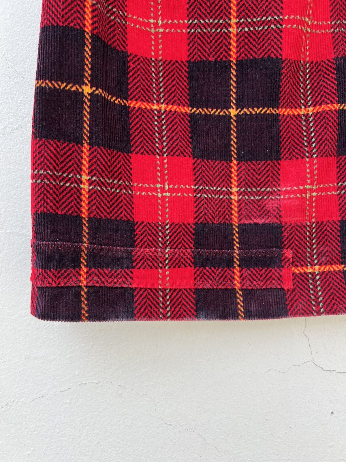 Vintage Vintage 70s Psychedelic Plaid Tartan Flare Cord Trouser Size US 32 / EU 48 - 19 Thumbnail