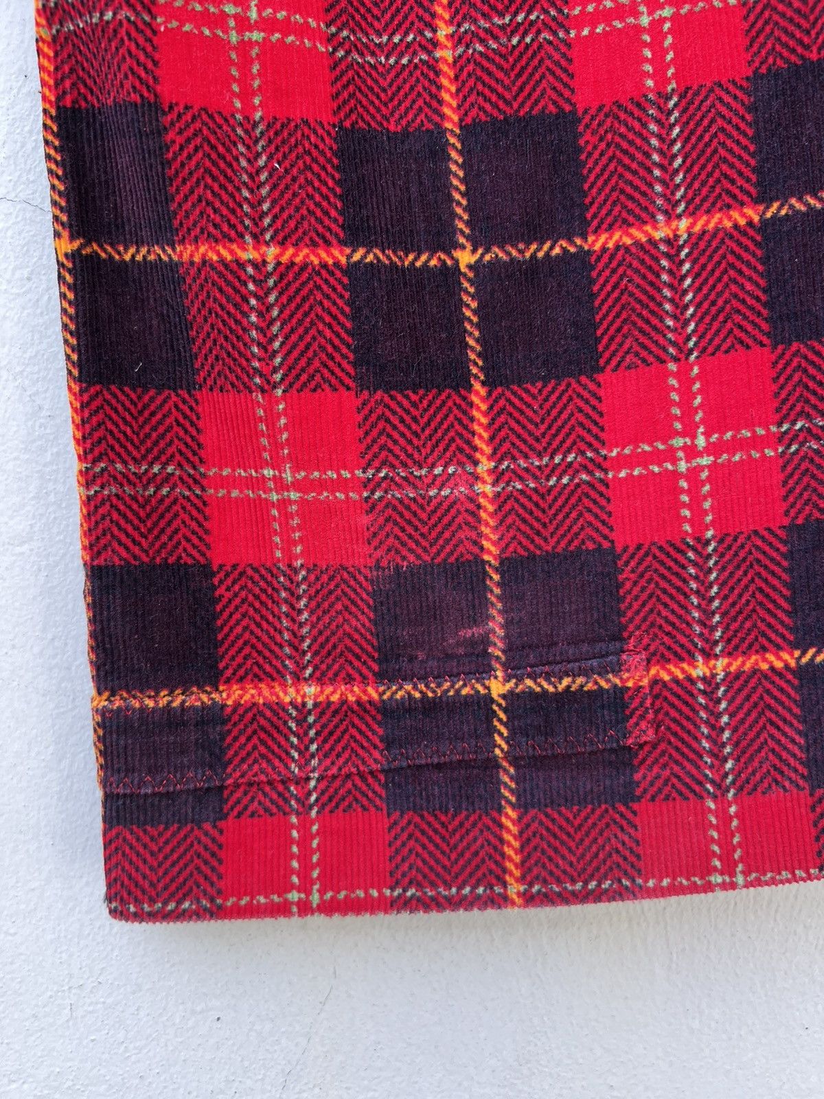 Vintage Vintage 70s Psychedelic Plaid Tartan Flare Cord Trouser Size US 32 / EU 48 - 23 Thumbnail