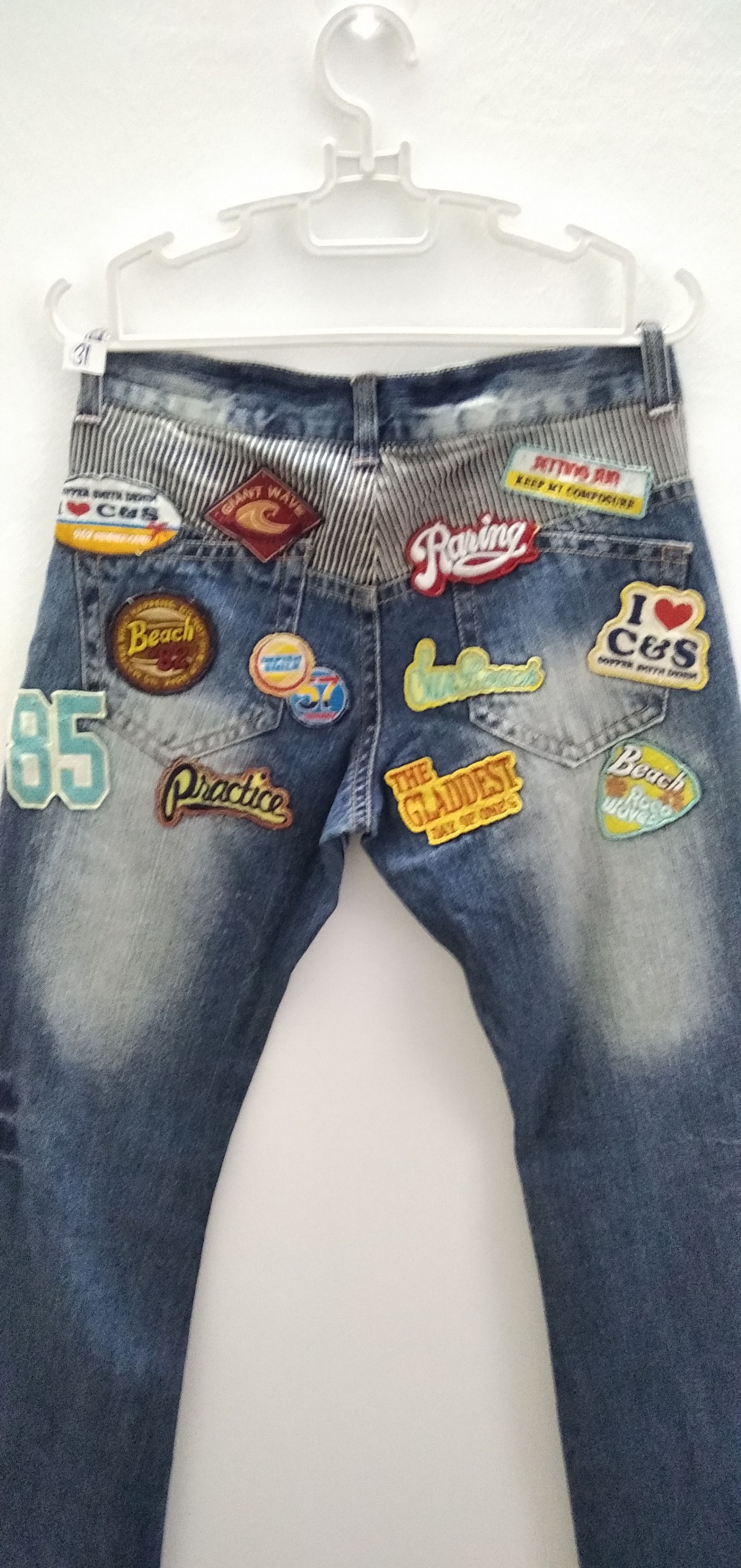 Japanese Brand × Vintage Japanese Brand sticker Patchwork Denim Size US 30 / EU 46 - 2 Thumbnail