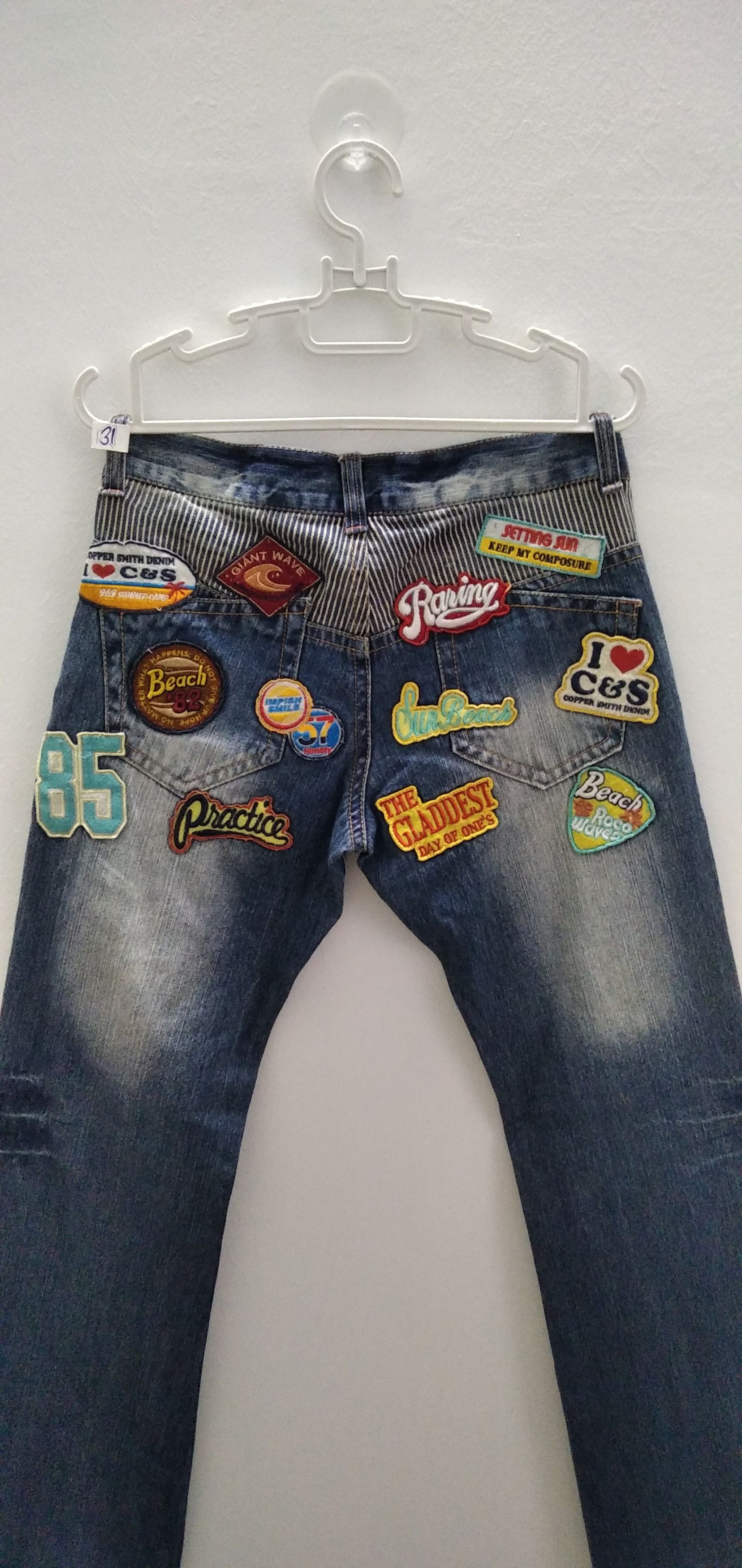 Japanese Brand × Vintage Japanese Brand sticker Patchwork Denim Size US 30 / EU 46 - 6 Thumbnail