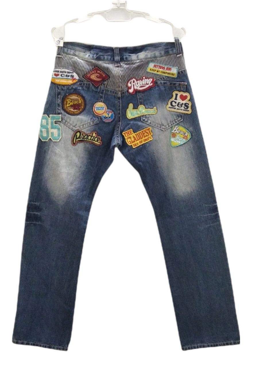 Japanese Brand × Vintage Japanese Brand sticker Patchwork Denim Size US 30 / EU 46 - 1 Thumbnail