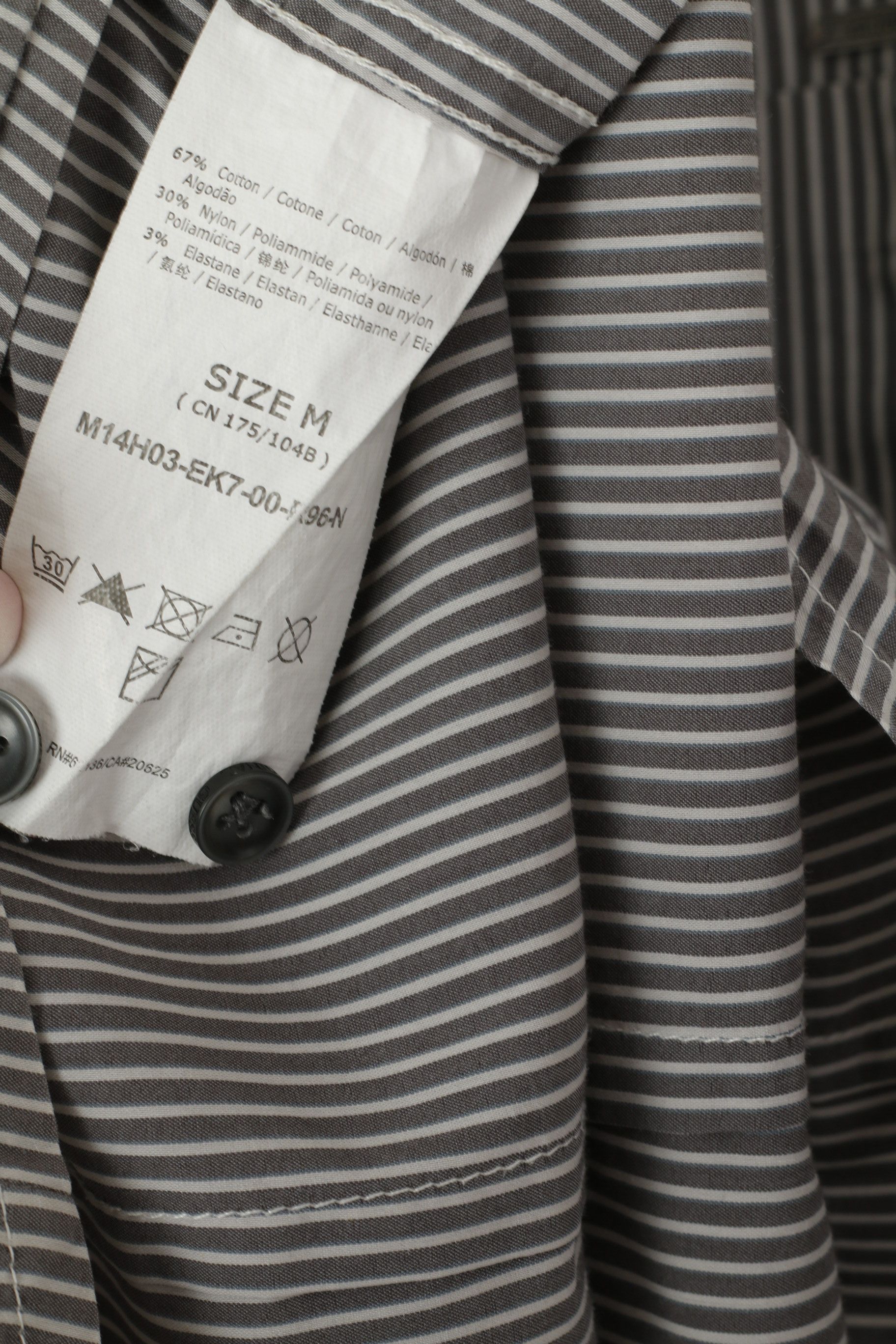 Guess Guess Men M Casual Shirt Gray Striped Cotton Top 1333 Size US M / EU 48-50 / 2 - 5 Thumbnail