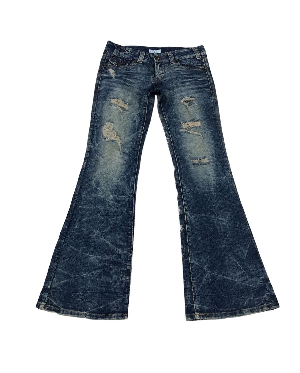 Japanese Brand Distressed denim bootcut cutting nice design💥 Size US 30 / EU 46 - 1 Thumbnail