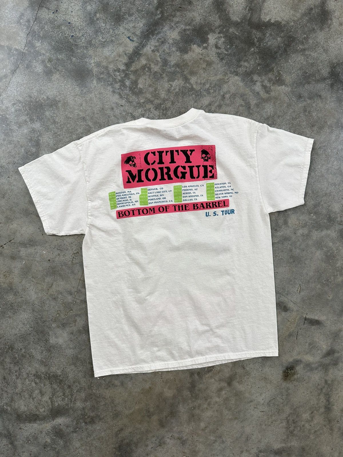 Other City Morgue US Tour Bottom Of The Barrell Tee White Large Size US L / EU 52-54 / 3 - 3 Thumbnail