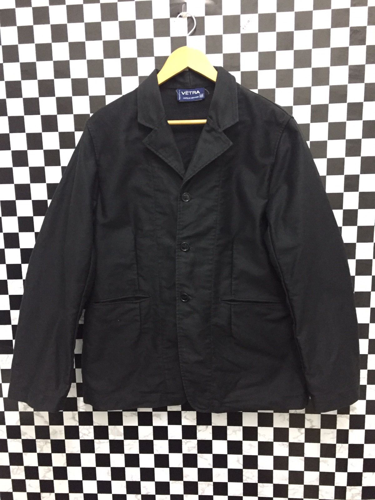 image of Vintage Vetra Marque Deposee Work Wear Blazer Jacket in Black, Men's (Size Medium)