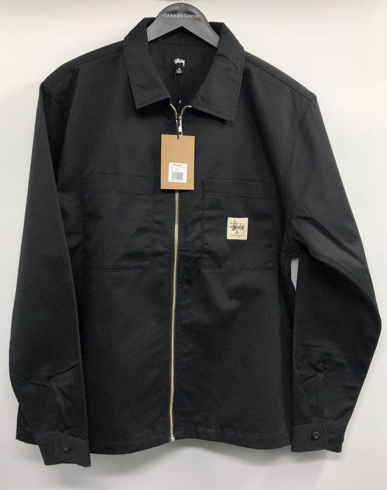 Stussy Stussy Zip Up Work Long Sleeve Work Black Shirt Jacket | Grailed