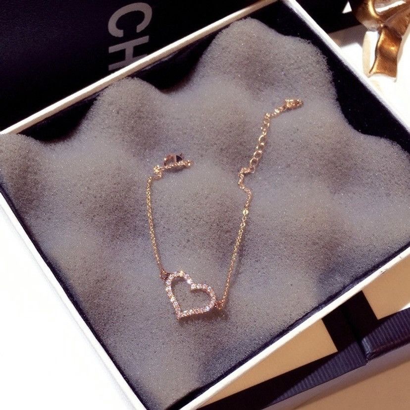 Other 14K Rose Gold Plated Love Heart Charm Bracelet for Women Size ONE SIZE - 4 Thumbnail