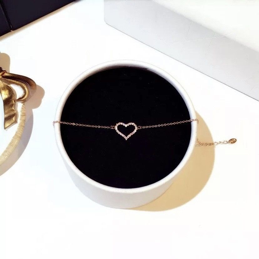 Other 14K Rose Gold Plated Love Heart Charm Bracelet for Women Size ONE SIZE - 3 Thumbnail