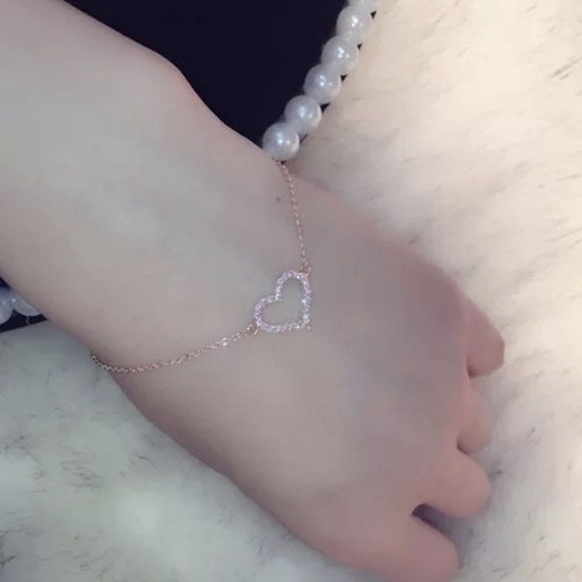 Other 14K Rose Gold Plated Love Heart Charm Bracelet for Women Size ONE SIZE - 5 Thumbnail