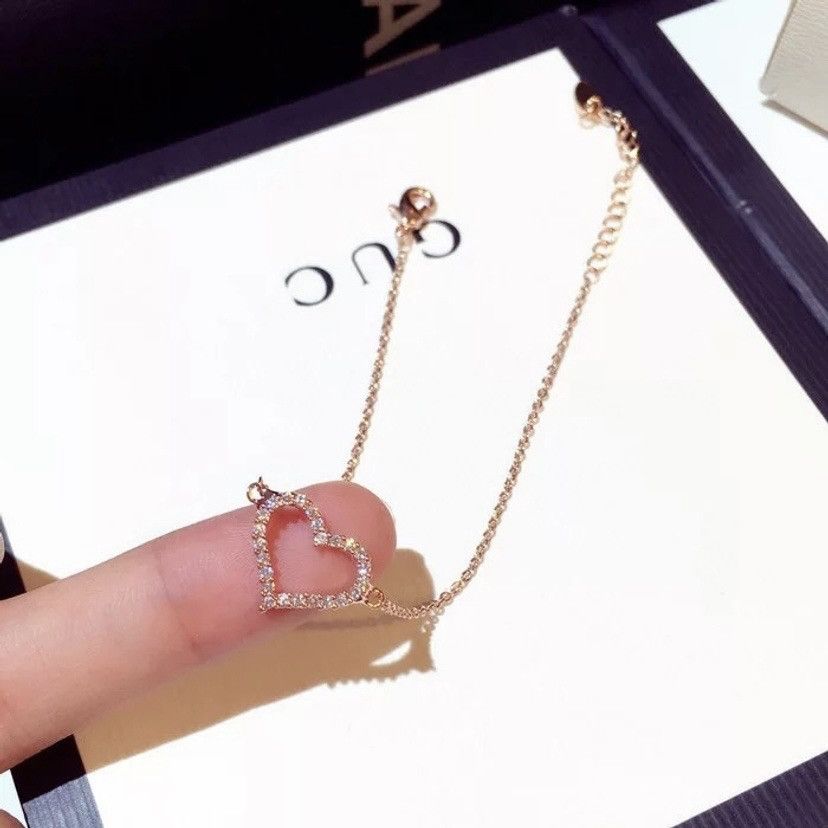 Other 14K Rose Gold Plated Love Heart Charm Bracelet for Women Size ONE SIZE - 2 Thumbnail